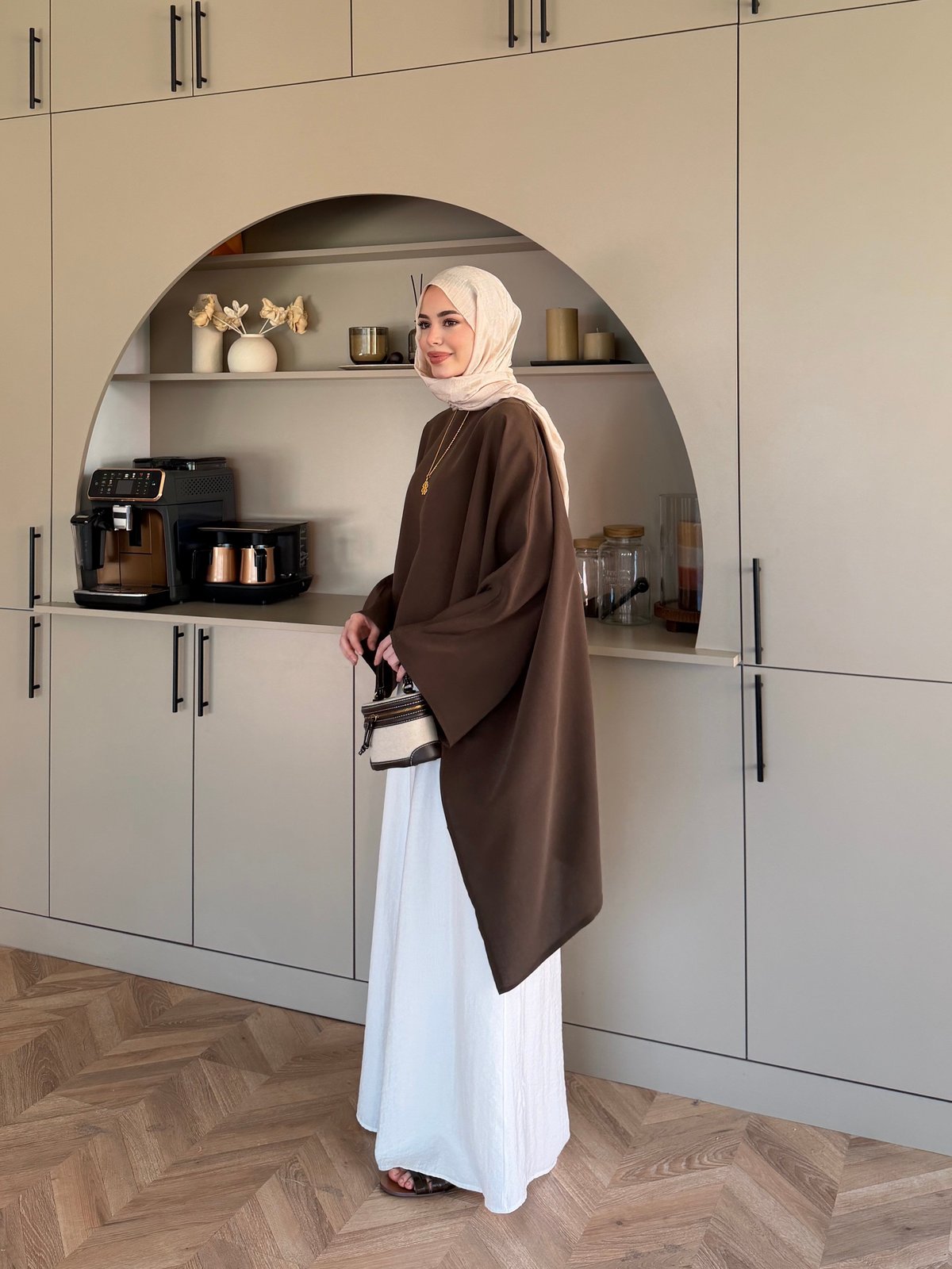 Asya Asimetrik Kesim Bluz Kahve (4509)