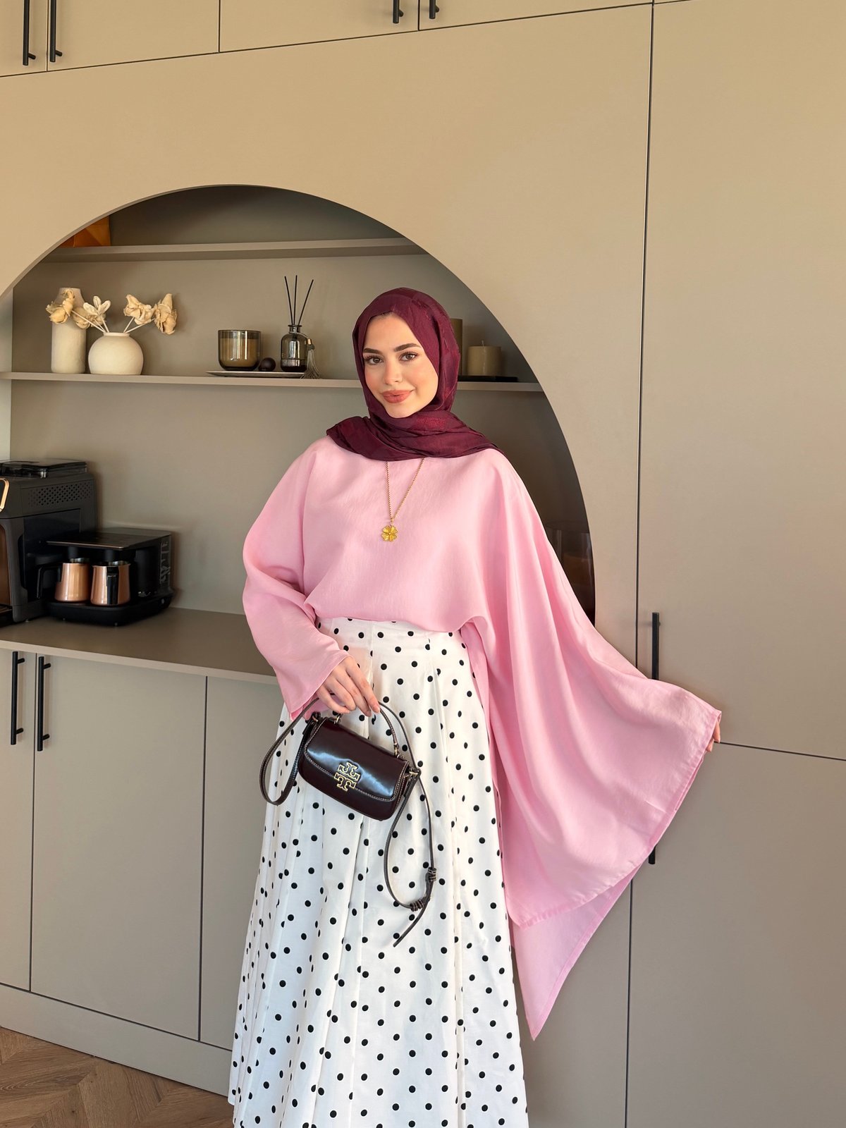 Asya Asimetrik Kesim Bluz Pembe (4509)