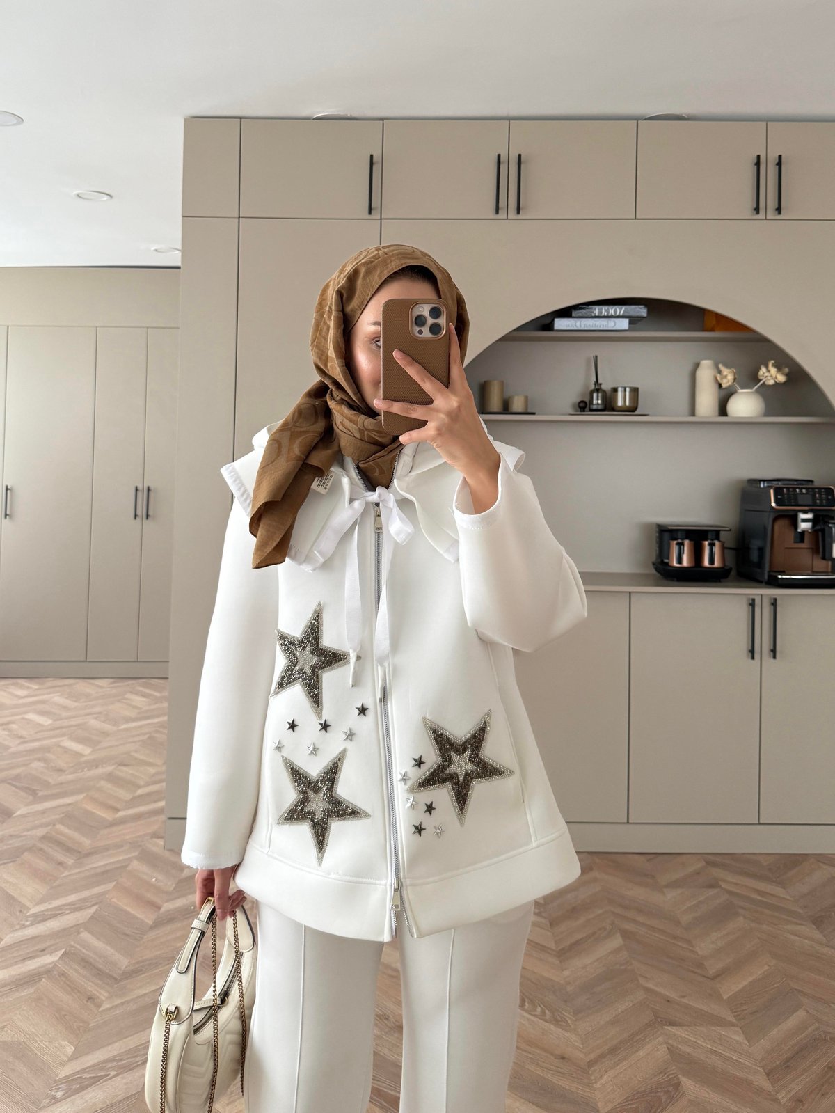 Bebe Yakalı Yıldız Hırka Ekru