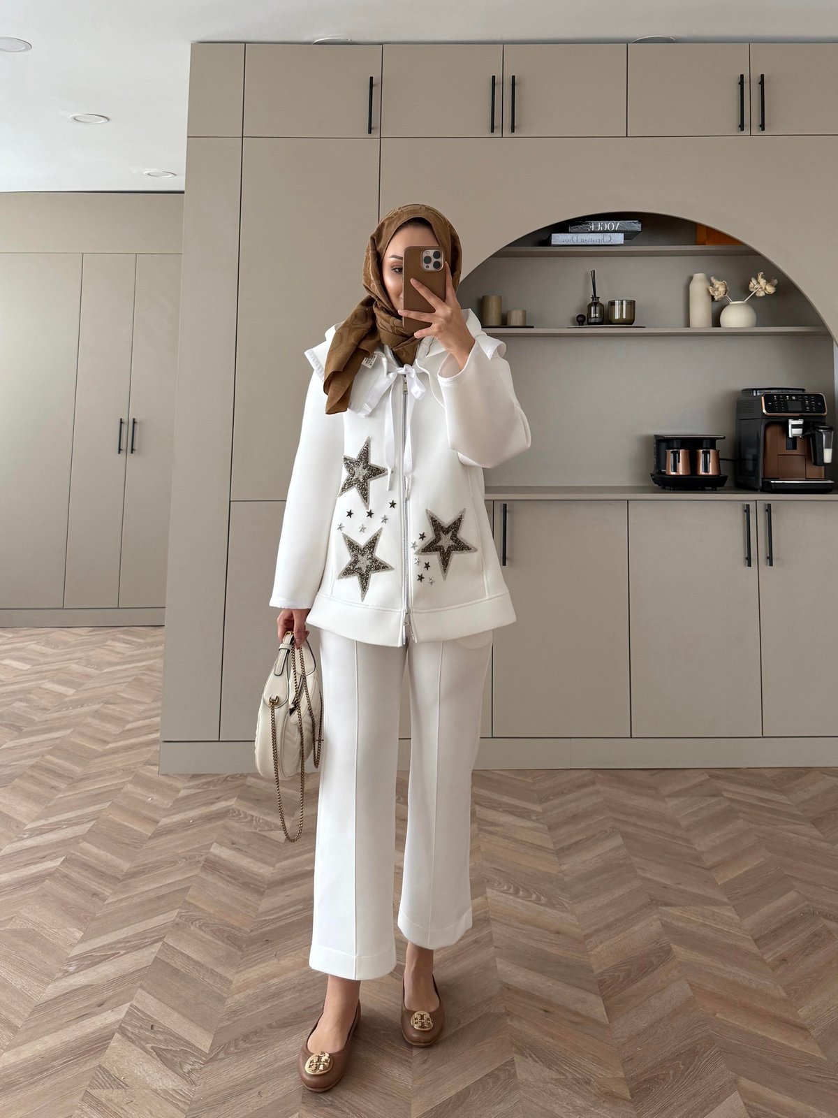 Bebe Yakalı Yıldız Hırka Ekru