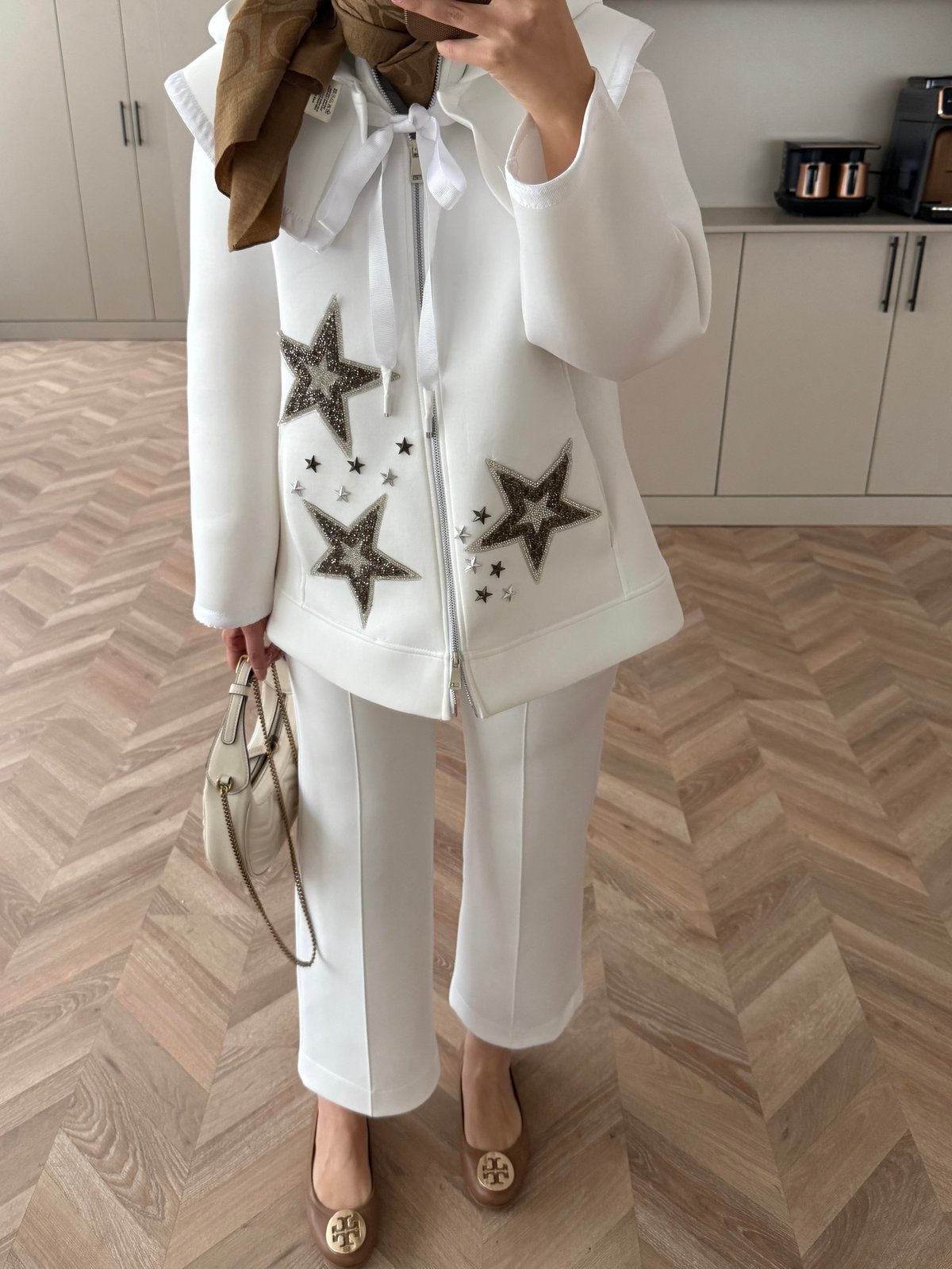 Bebe Yakalı Yıldız Hırka Ekru