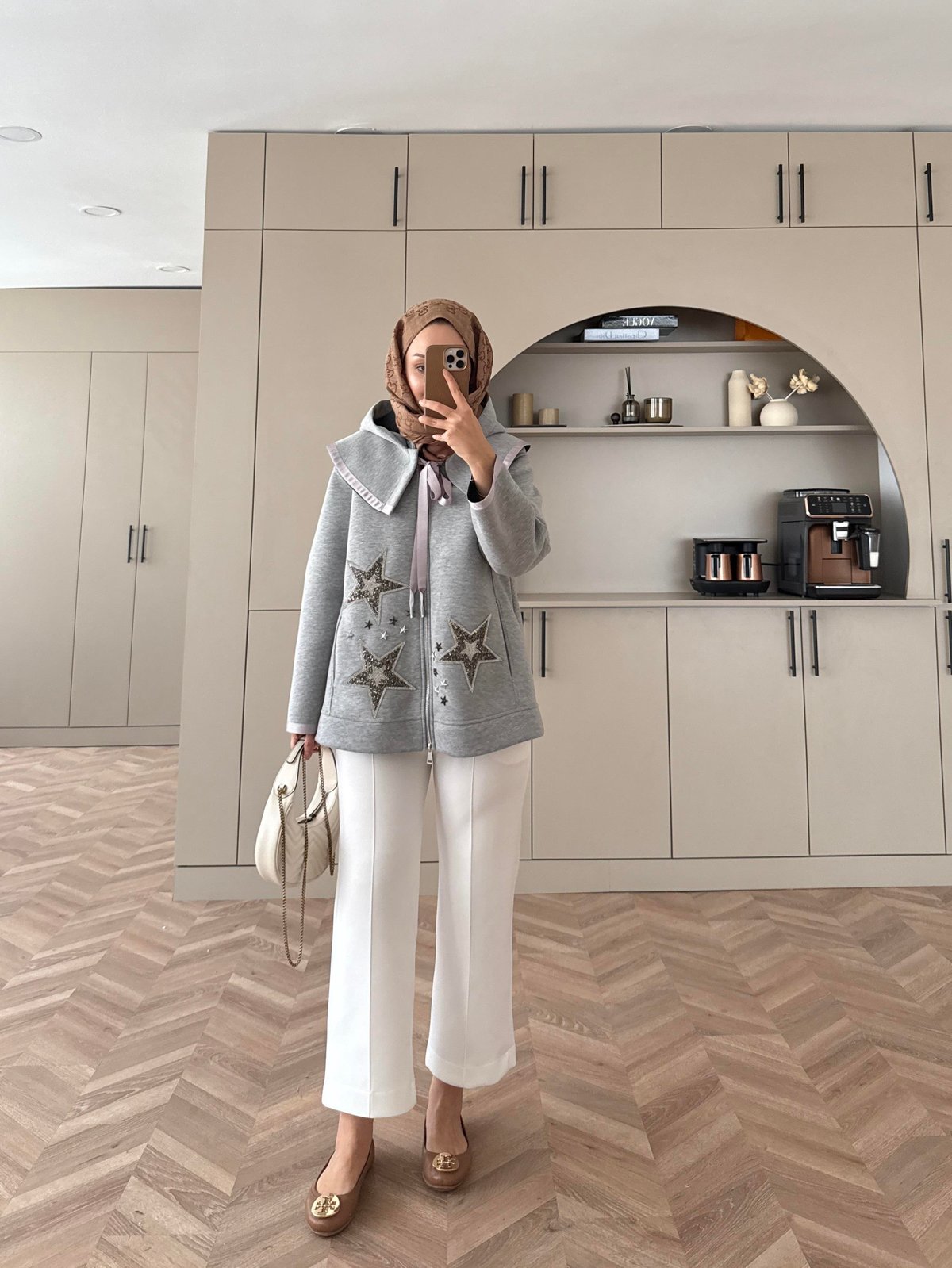 Bebe Yakalı Yıldız Hırka Gri