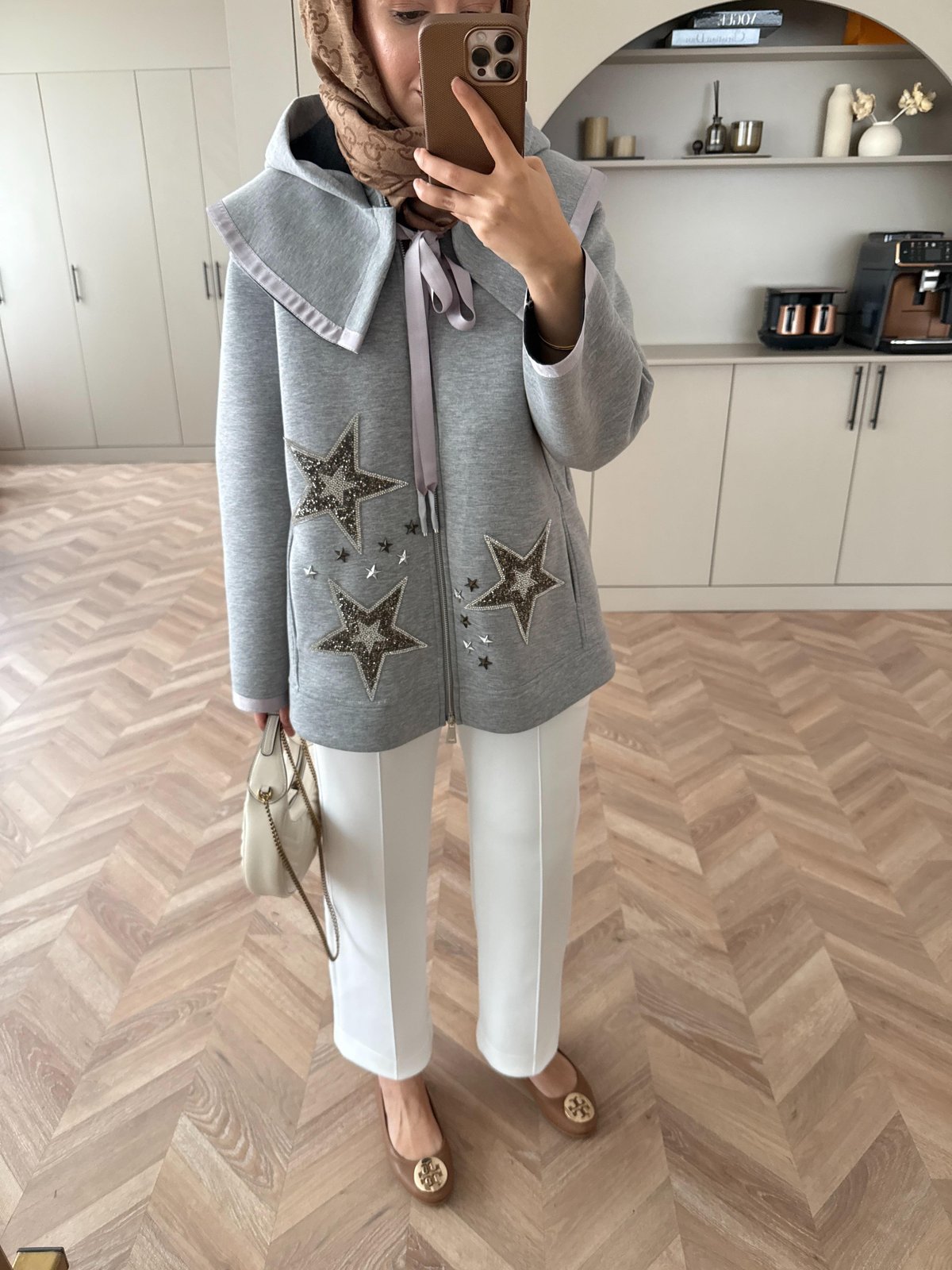 Bebe Yakalı Yıldız Hırka Gri