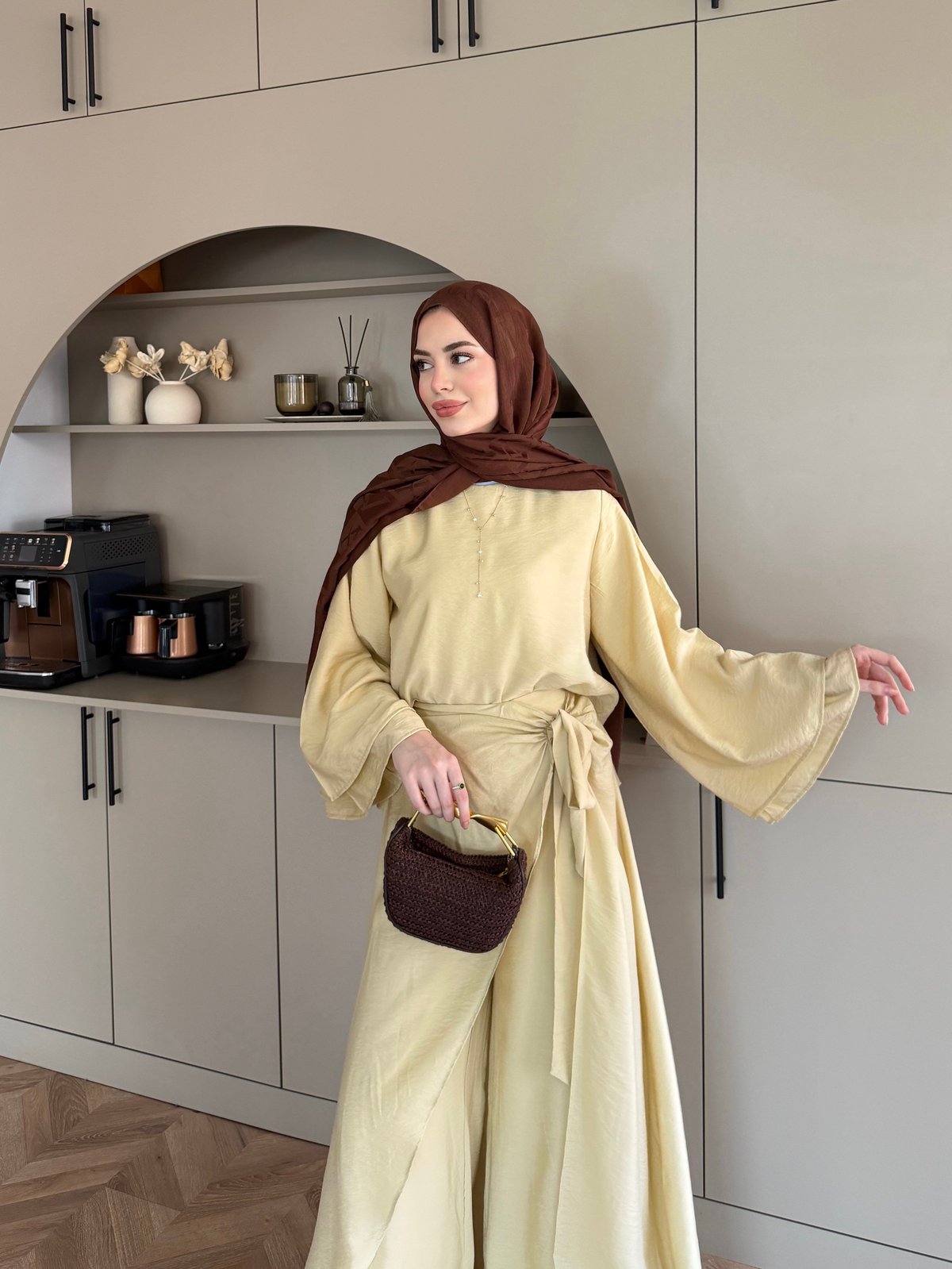 Berin Pelerinli Pantolonlu Takım Butteryellow (2419)