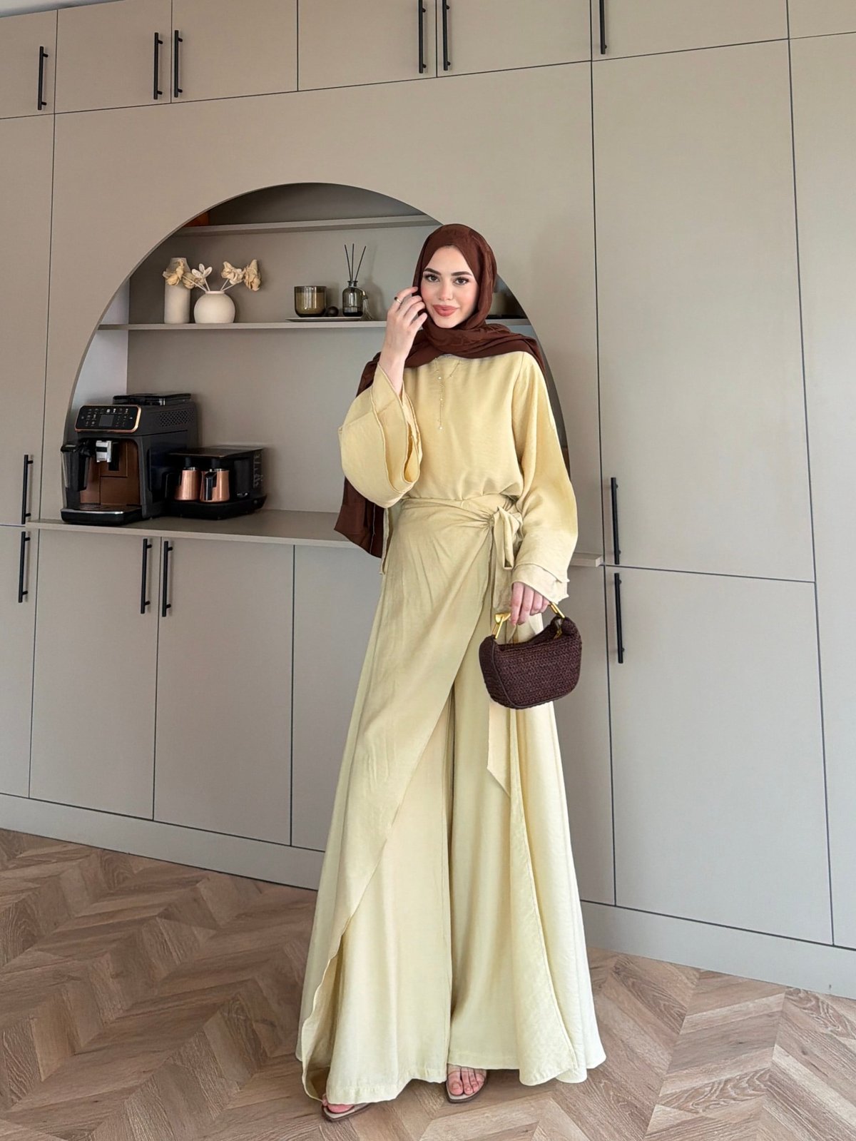 Berin Pelerinli Pantolonlu Takım Butteryellow (2419)