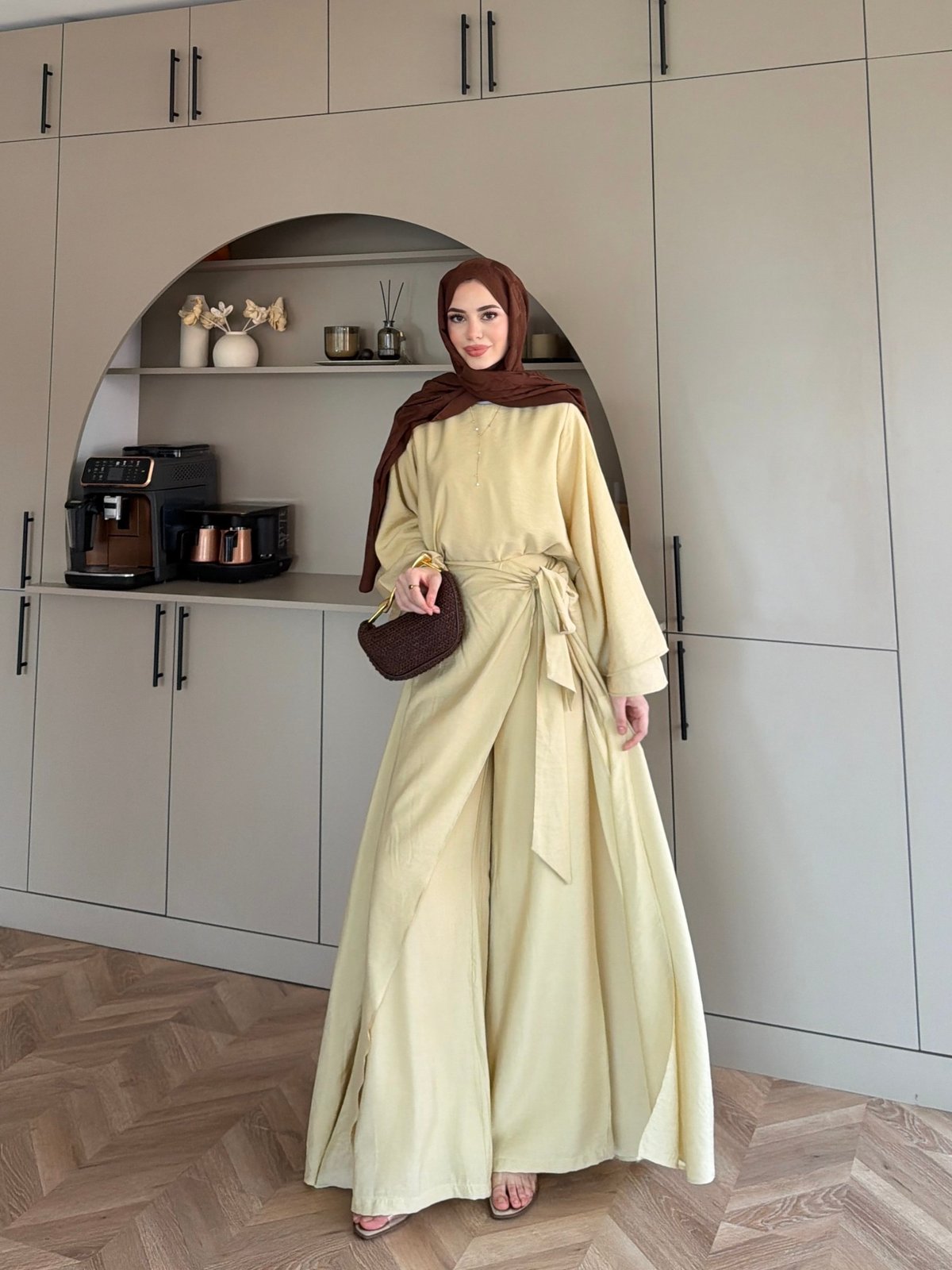 Berin Pelerinli Pantolonlu Takım Butteryellow (2419)