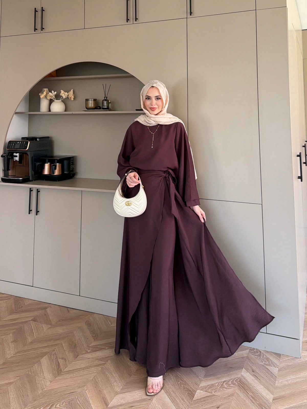 Berin Pelerinli Pantolonlu Takım Mürdüm (2419)