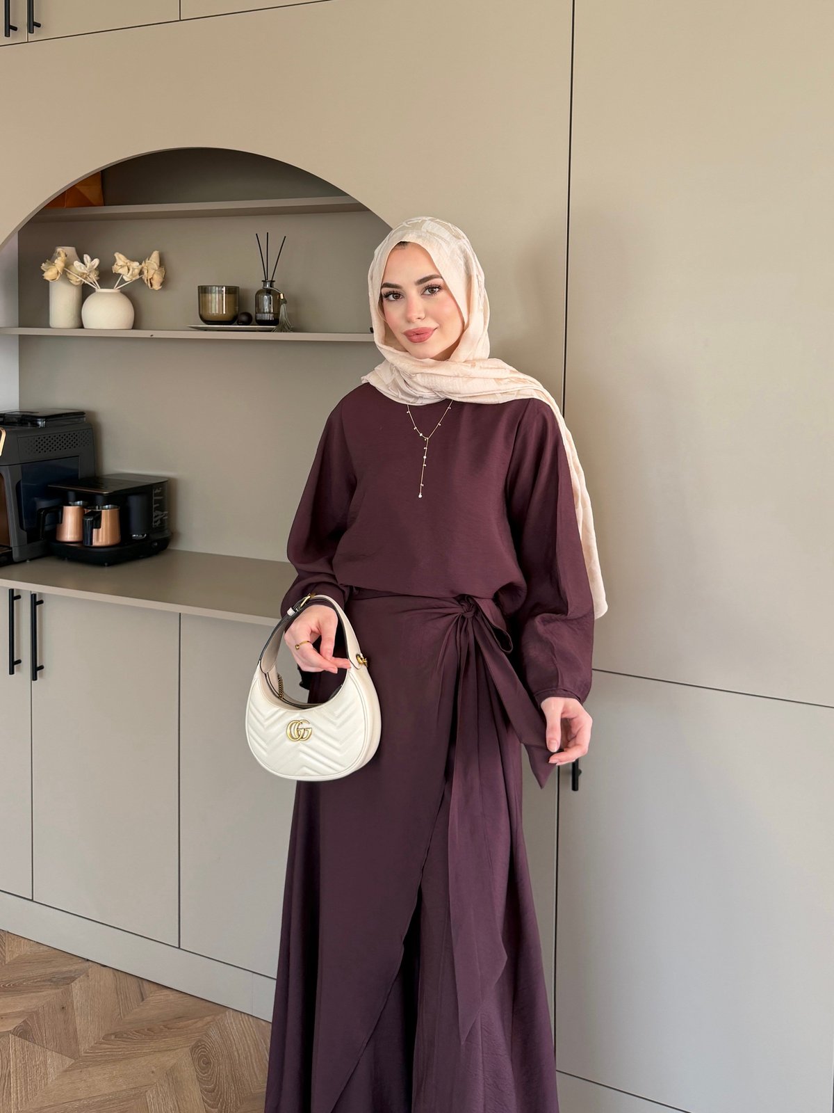 Berin Pelerinli Pantolonlu Takım Mürdüm (2419)