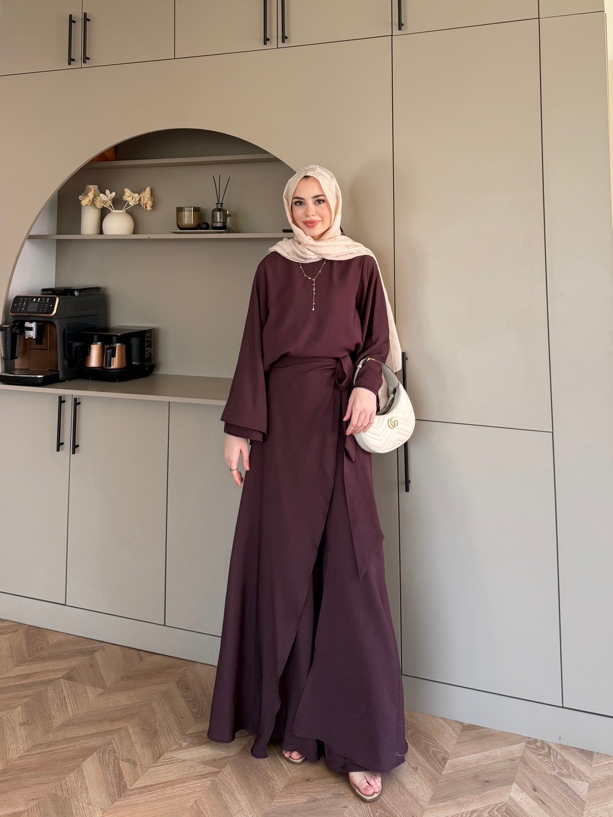 Berin Pelerinli Pantolonlu Takım Mürdüm (2419)