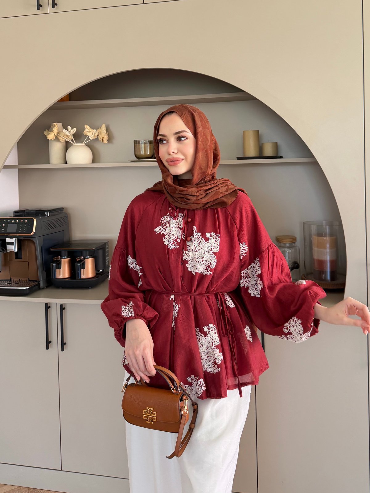 Berra Fırfırlı Pantolonlu Takım Bordo (5811)