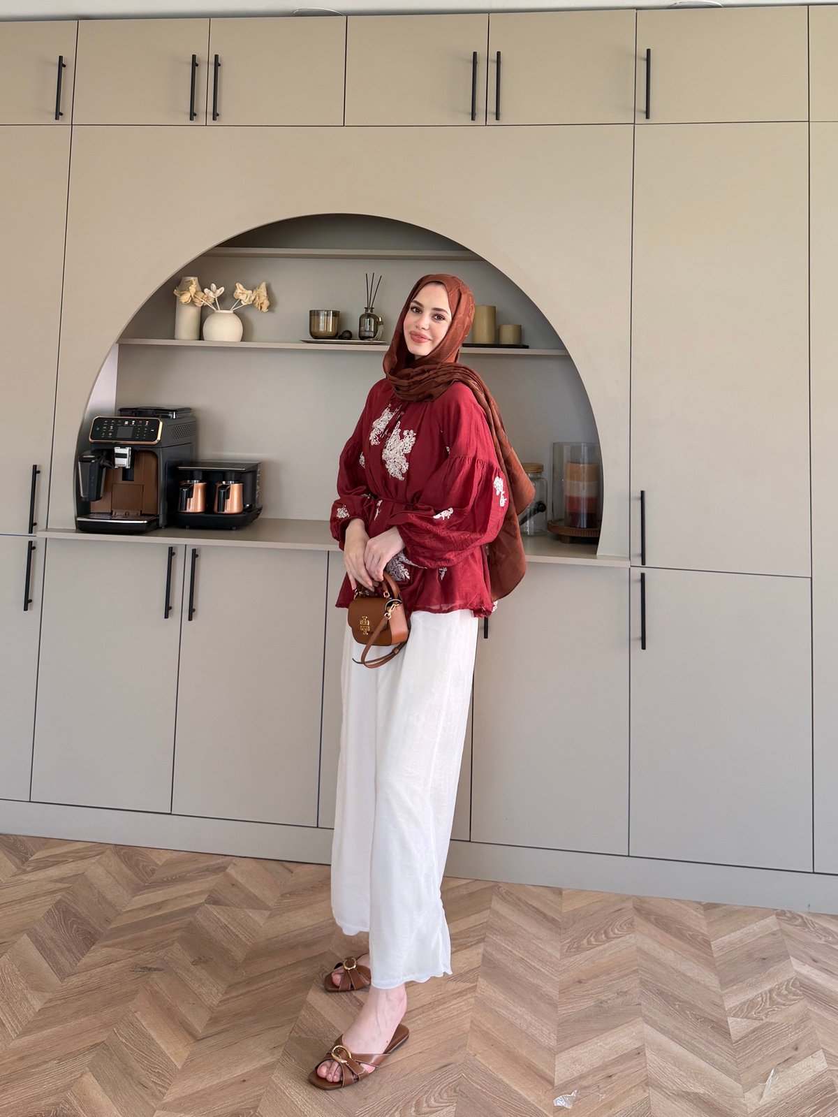 Berra Fırfırlı Pantolonlu Takım Bordo (5811)
