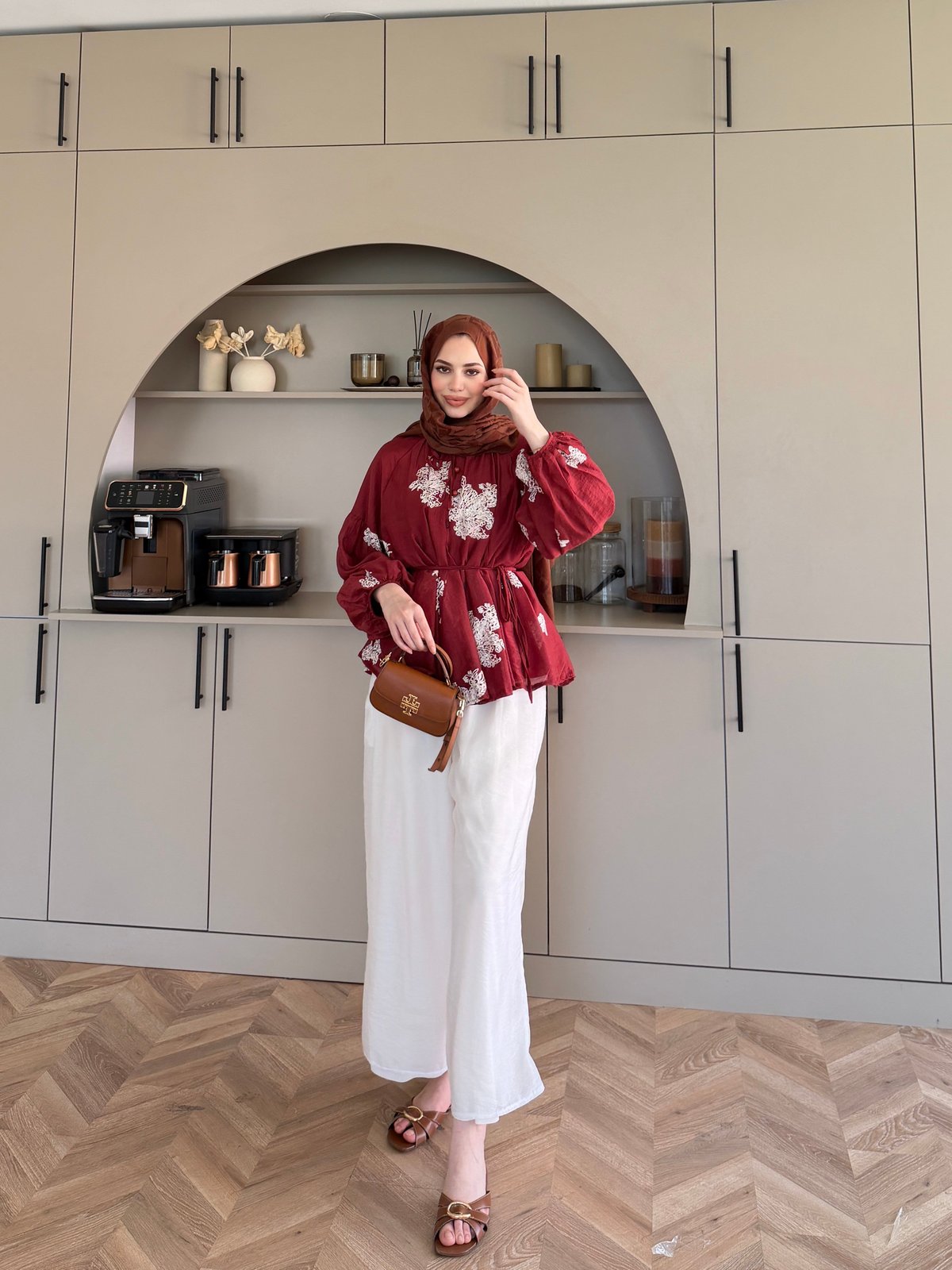 Berra Fırfırlı Pantolonlu Takım Bordo (5811)