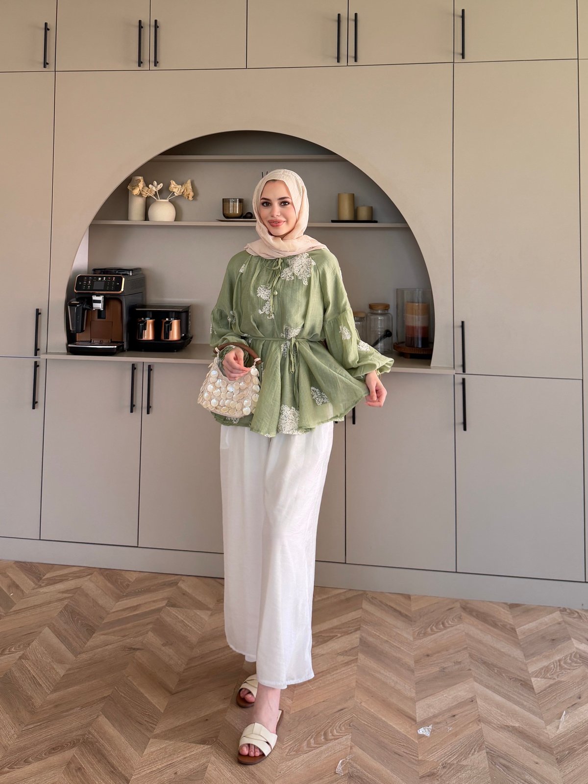 Berra Fırfırlı Pantolonlu Takım Yeşil (5811)