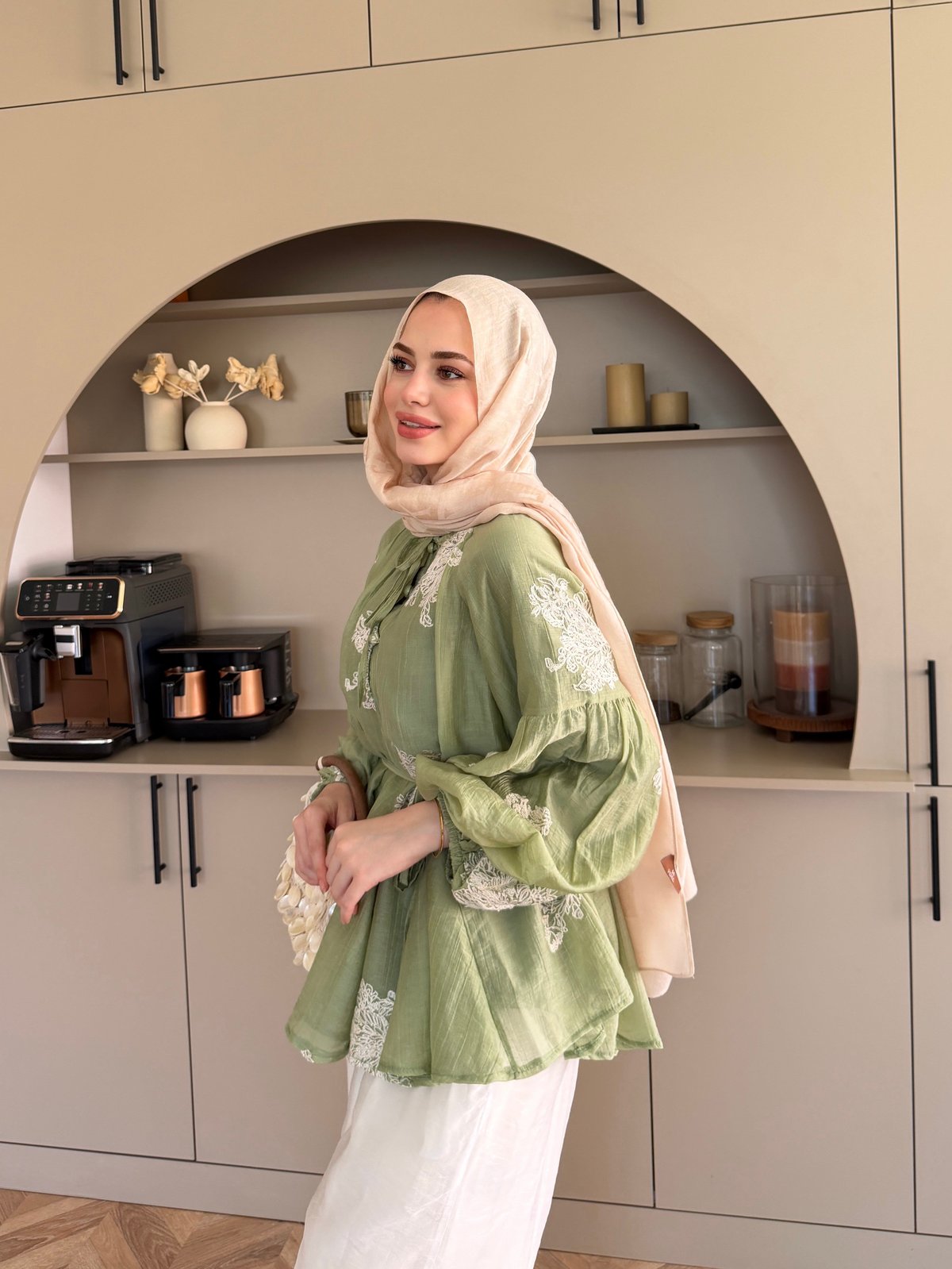 Berra Fırfırlı Pantolonlu Takım Yeşil (5811)