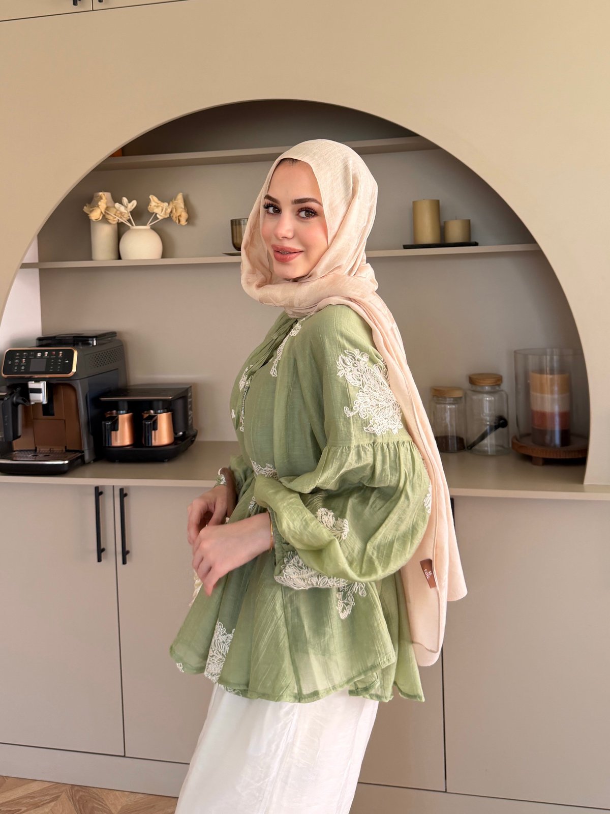 Berra Fırfırlı Pantolonlu Takım Yeşil (5811)