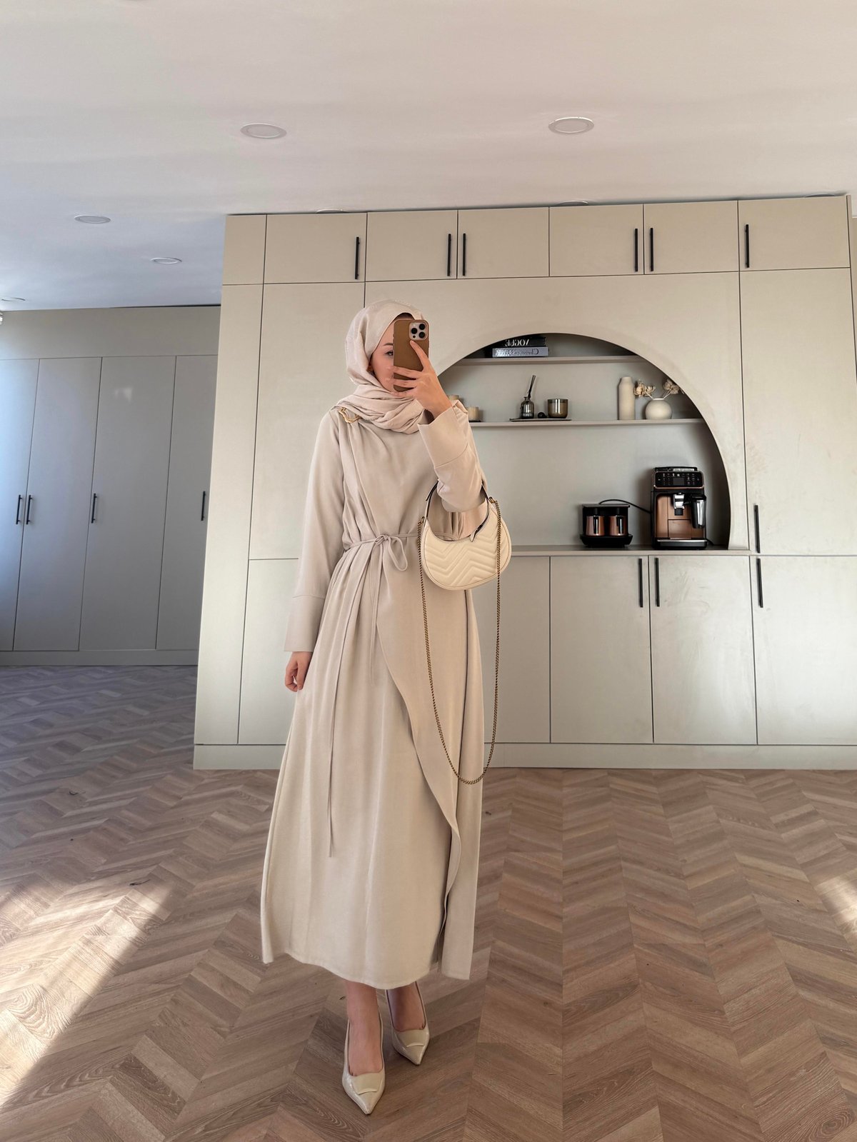 Candy Broş Detaylı Elbise Bej (3345)