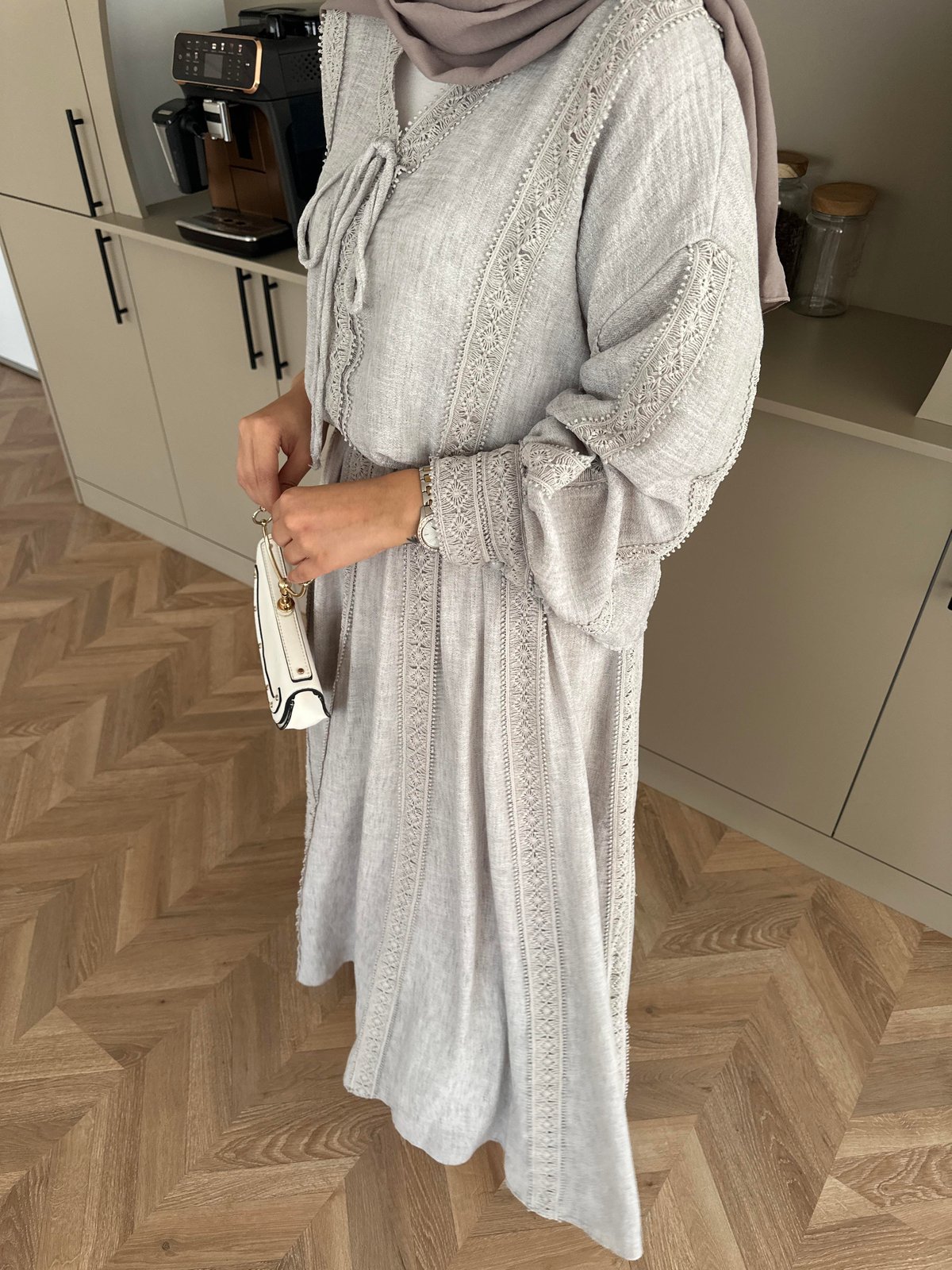 Carol Etekli Takım Gri