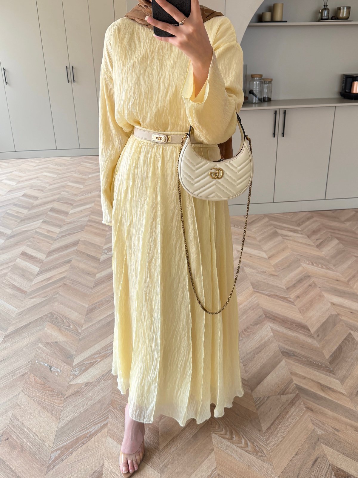 Celine Dikiş Detaylı Etekli Takım ButterYellow (3347)
