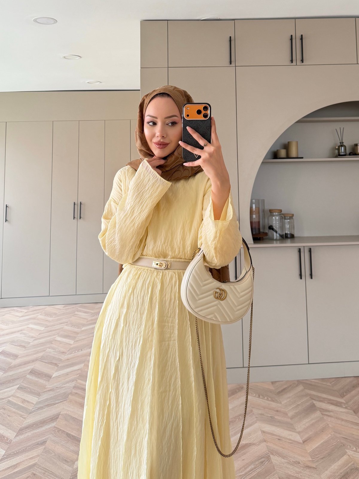 Celine Dikiş Detaylı Etekli Takım ButterYellow (3347)
