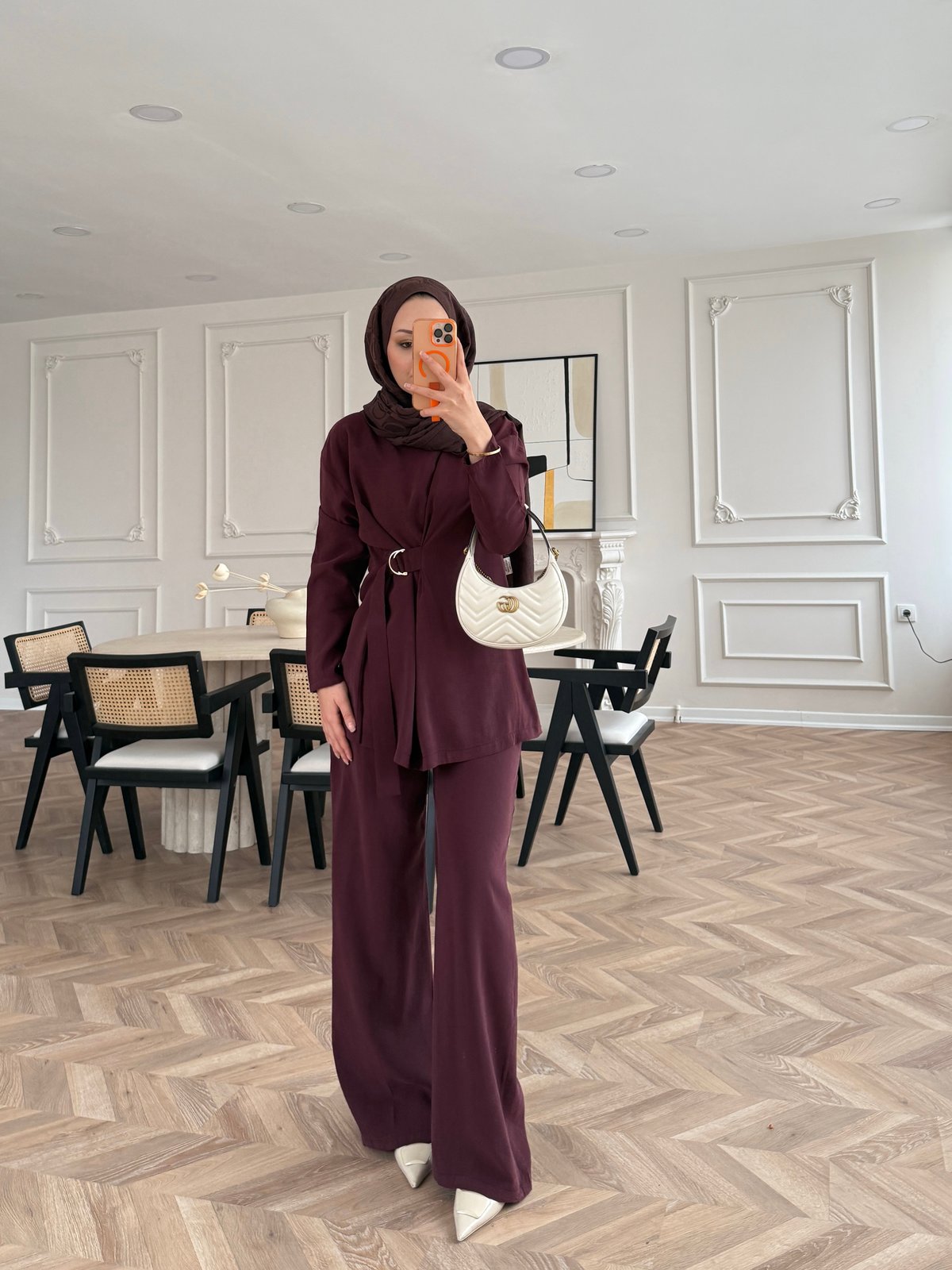 Cesar Modal Kemer Detaylı Pantolonlu Takım Bordo (2306)