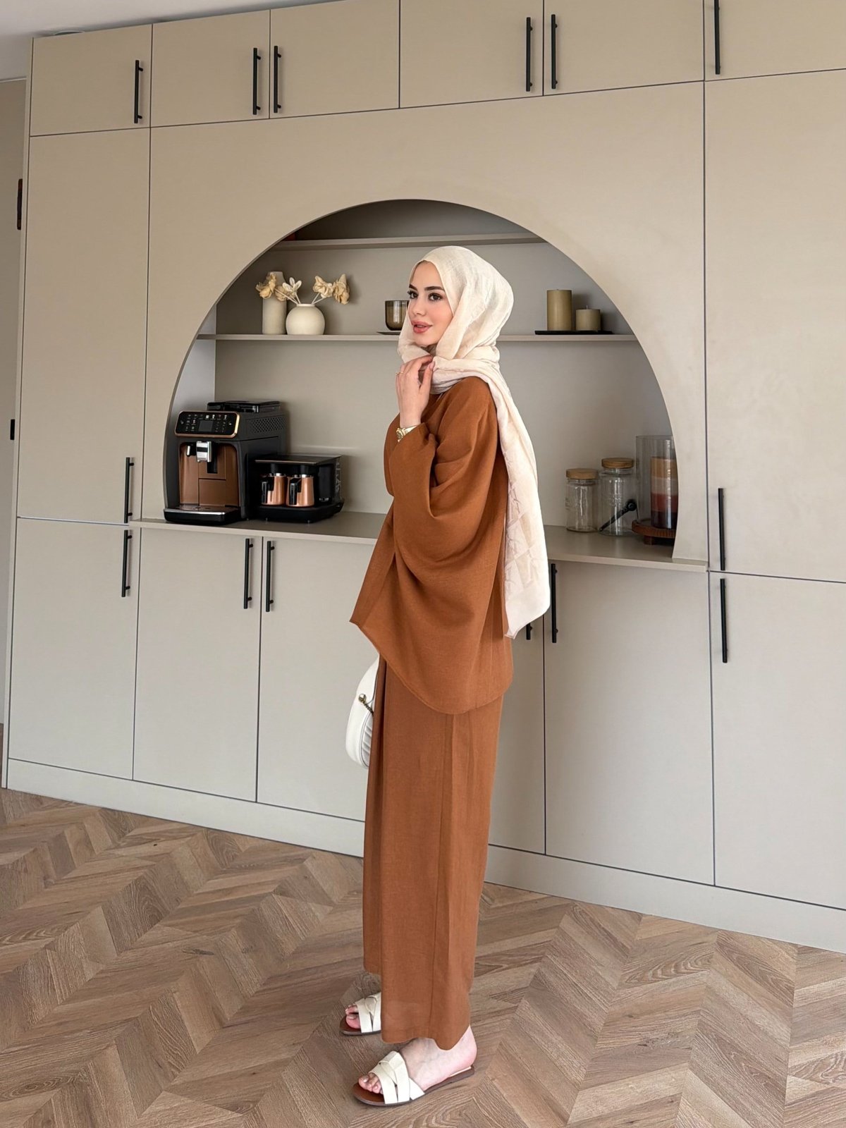 Chaos Asimetrik Pantolonlu Takım Camel (4535)