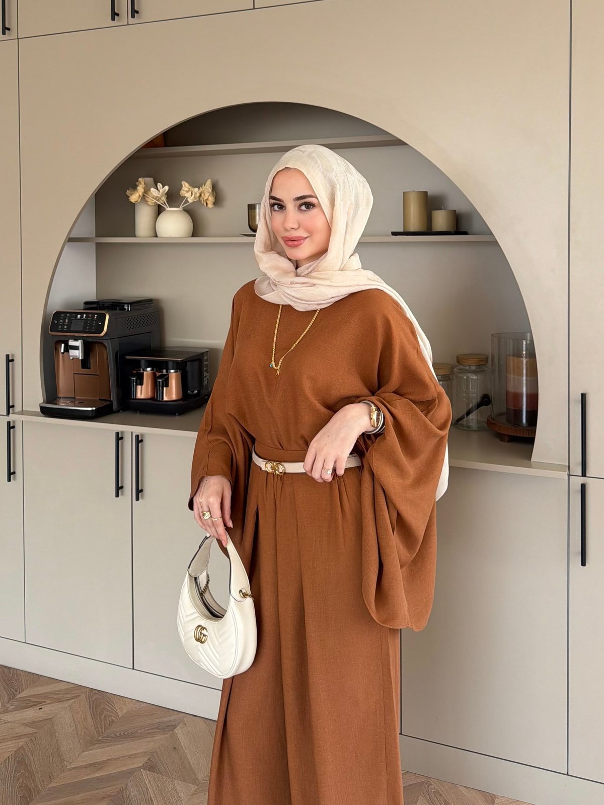 Chaos Asimetrik Pantolonlu Takım Camel (4535)