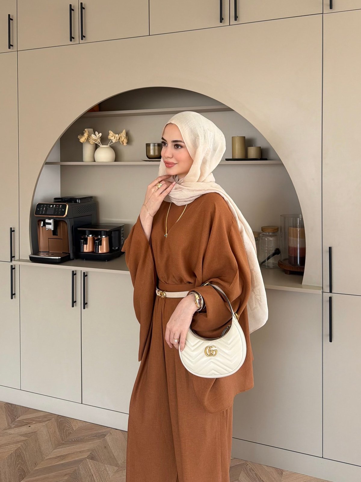 Chaos Asimetrik Pantolonlu Takım Camel (4535)