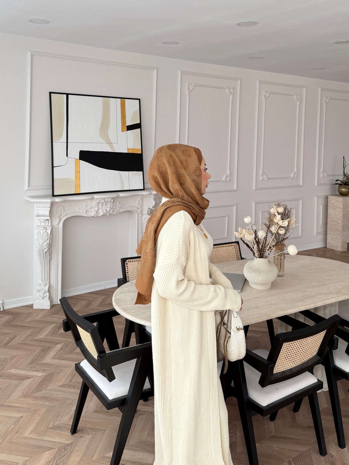 Ciara Süveterli Pantolonlu Takım Ekru