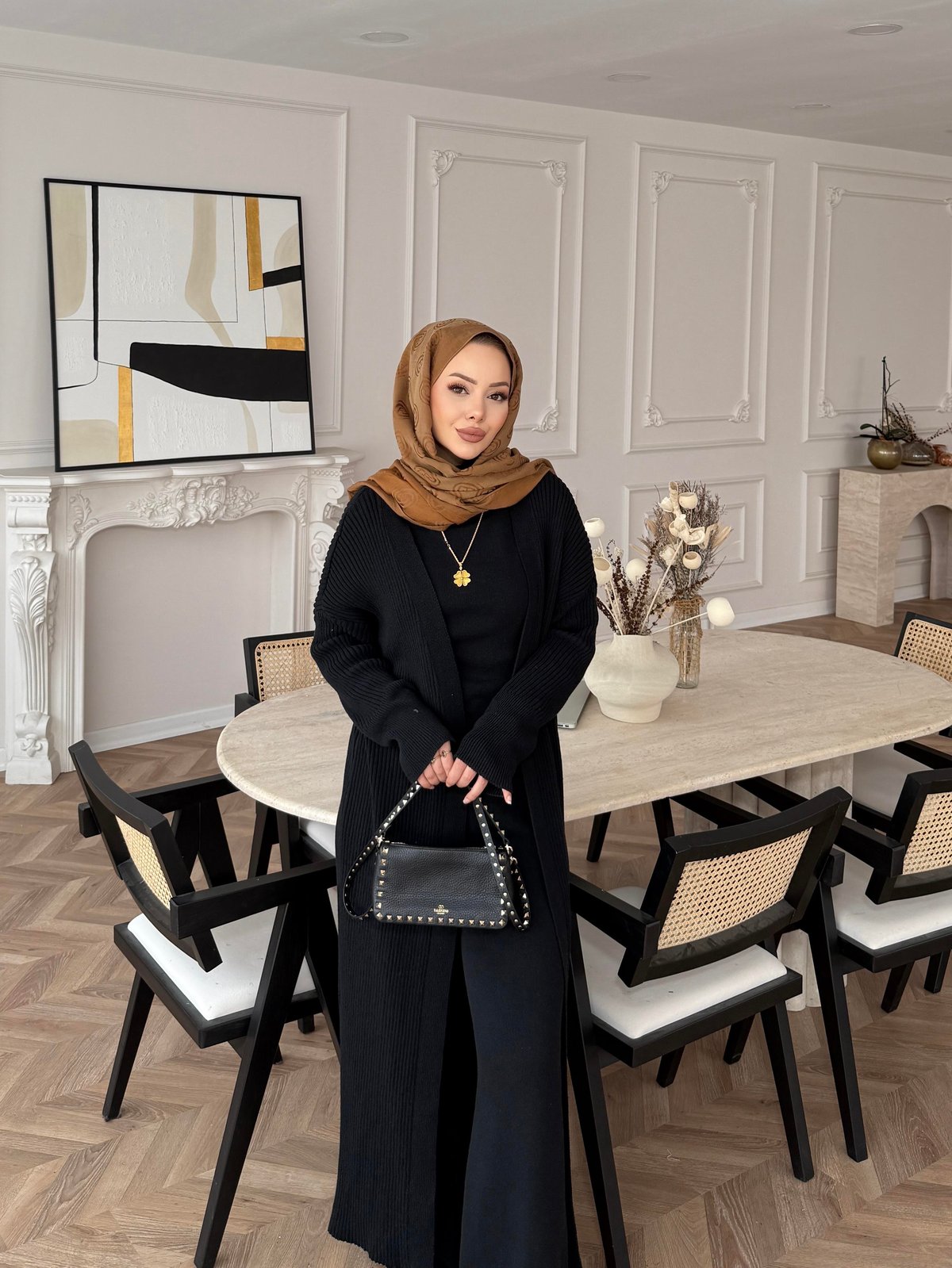Ciara Süveterli Pantolonlu Takım Siyah