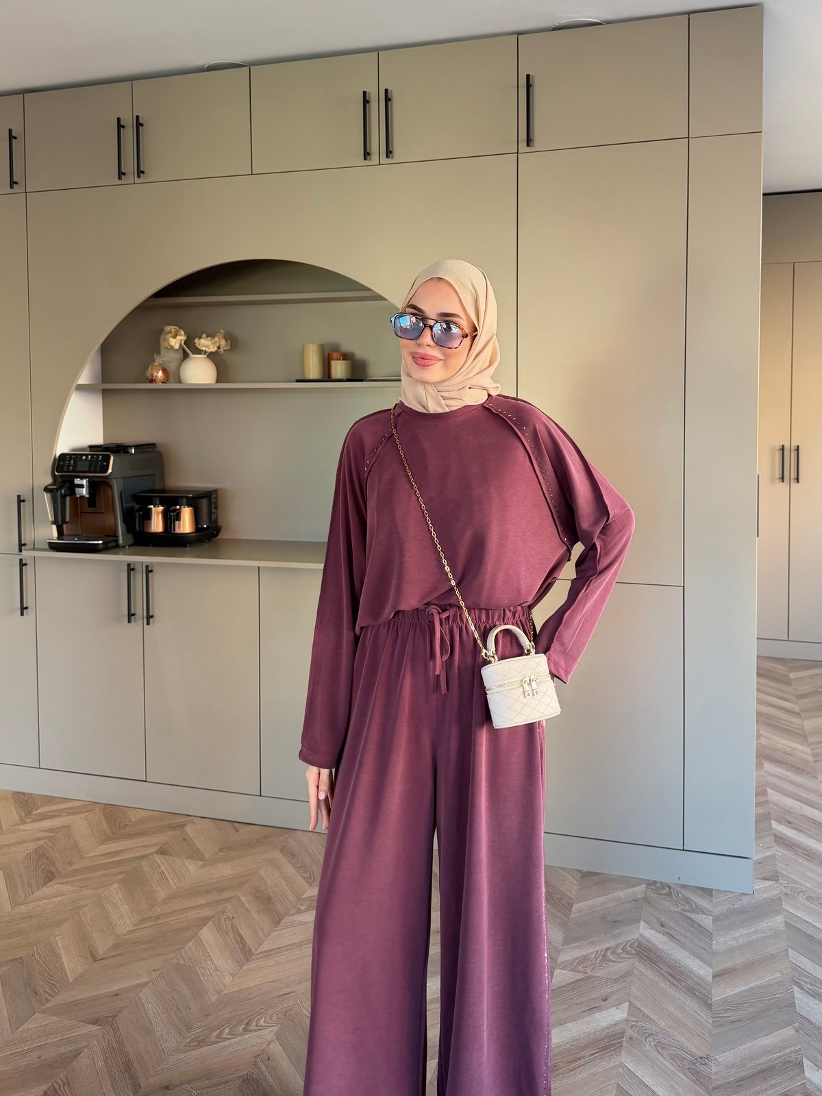Claris Oysh Pantolonlu Takım Bordo (4549)
