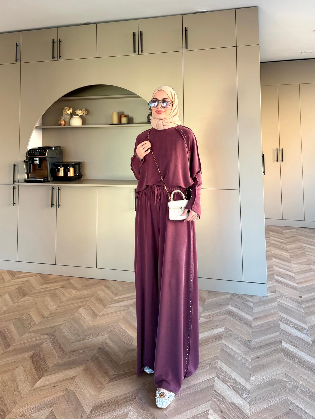 Claris Oysh Pantolonlu Takım Bordo (4549)