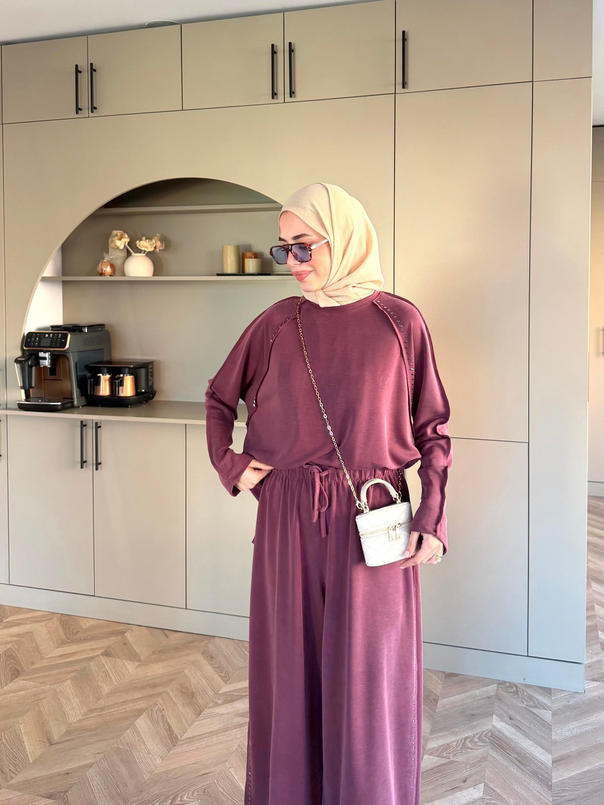 Claris Oysh Pantolonlu Takım Bordo (4549)