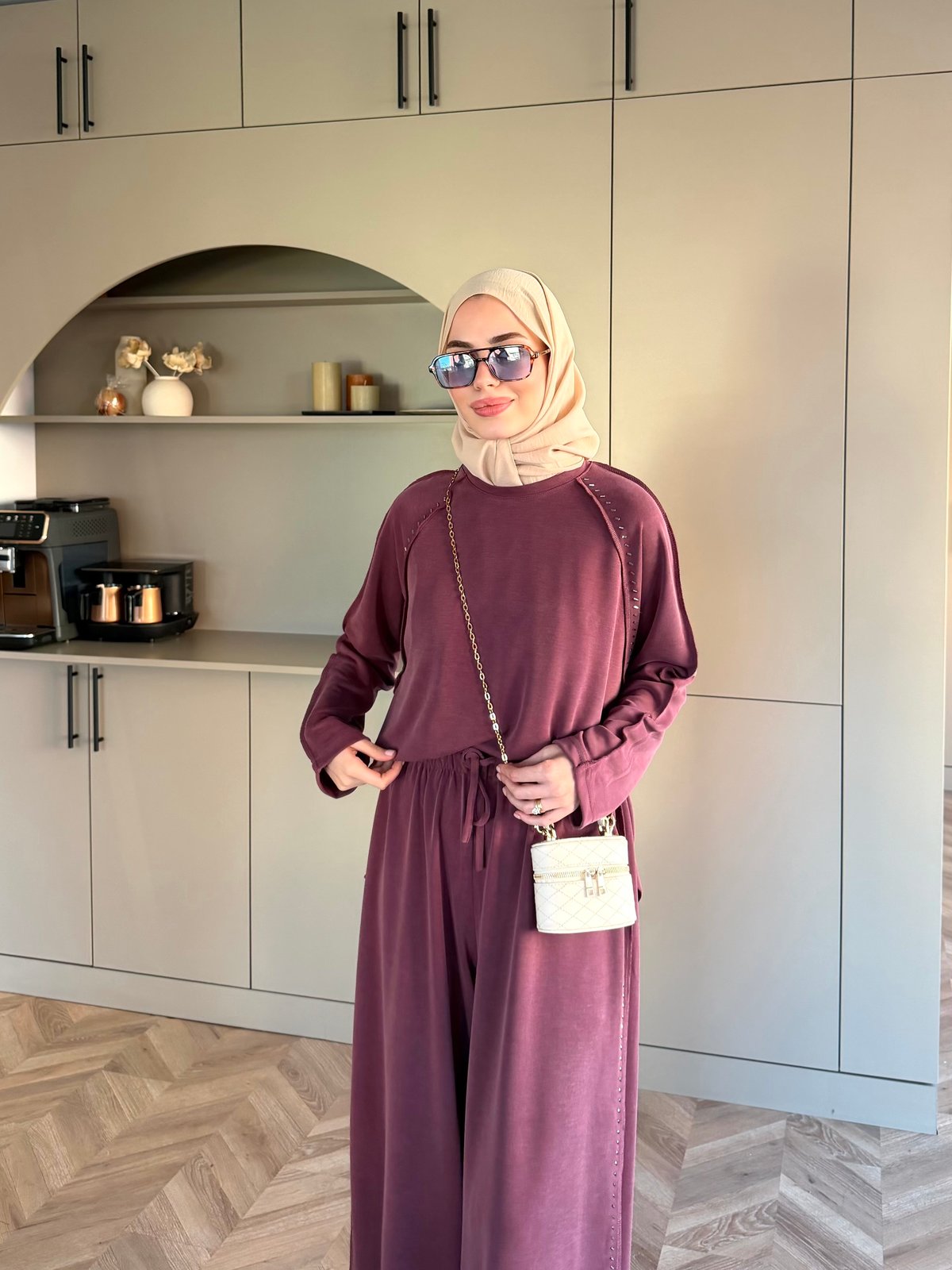 Claris Oysh Pantolonlu Takım Bordo (4549)