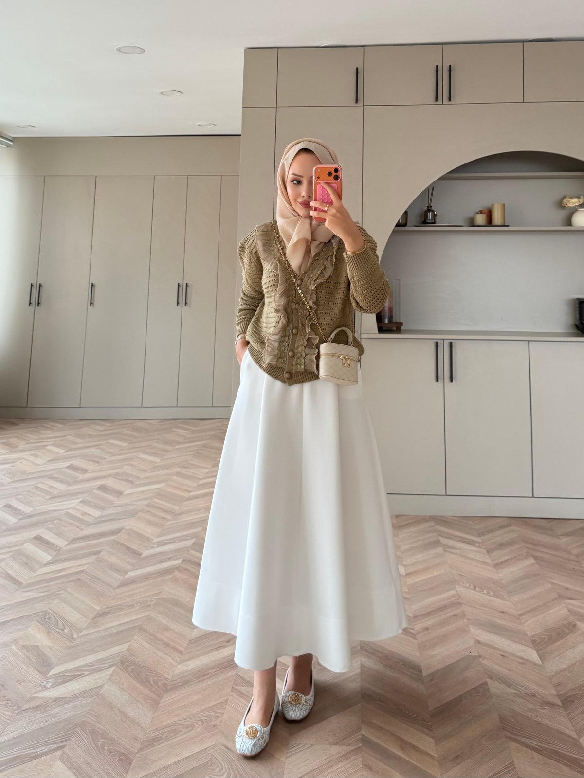 Clio Boncuk Detaylı Fırfırlı Hırka Haki (1199)
