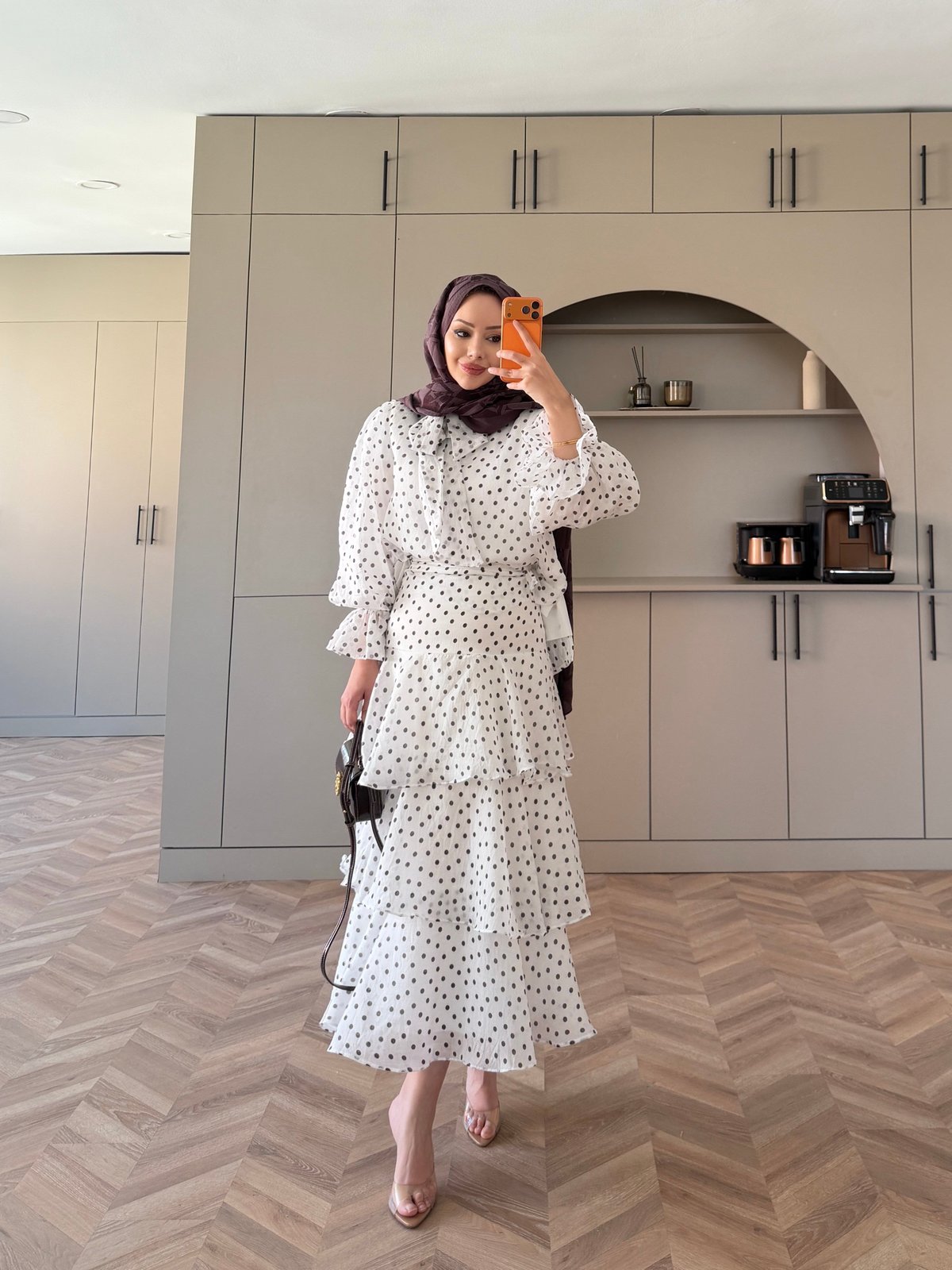 Code Kat Kat Puantiyeli Elbise Beyaz (2024) 