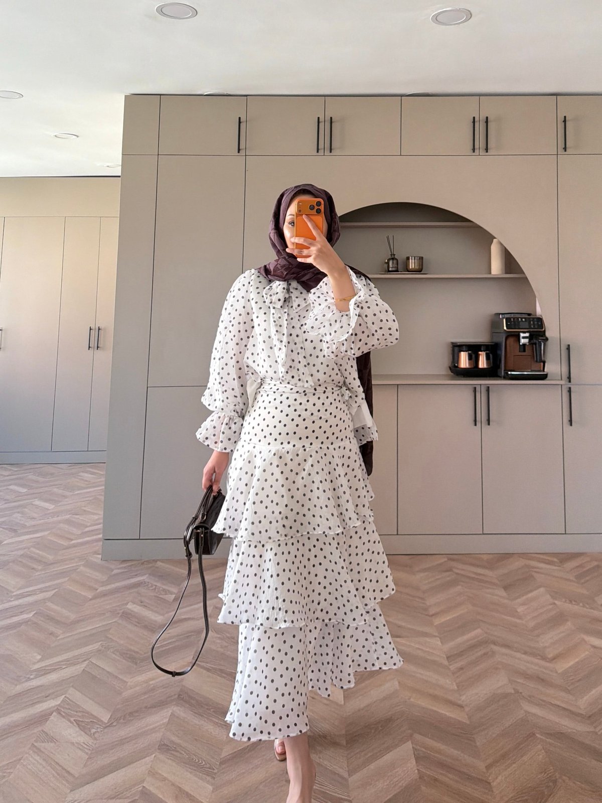 Code Kat Kat Puantiyeli Elbise Beyaz (2024) 