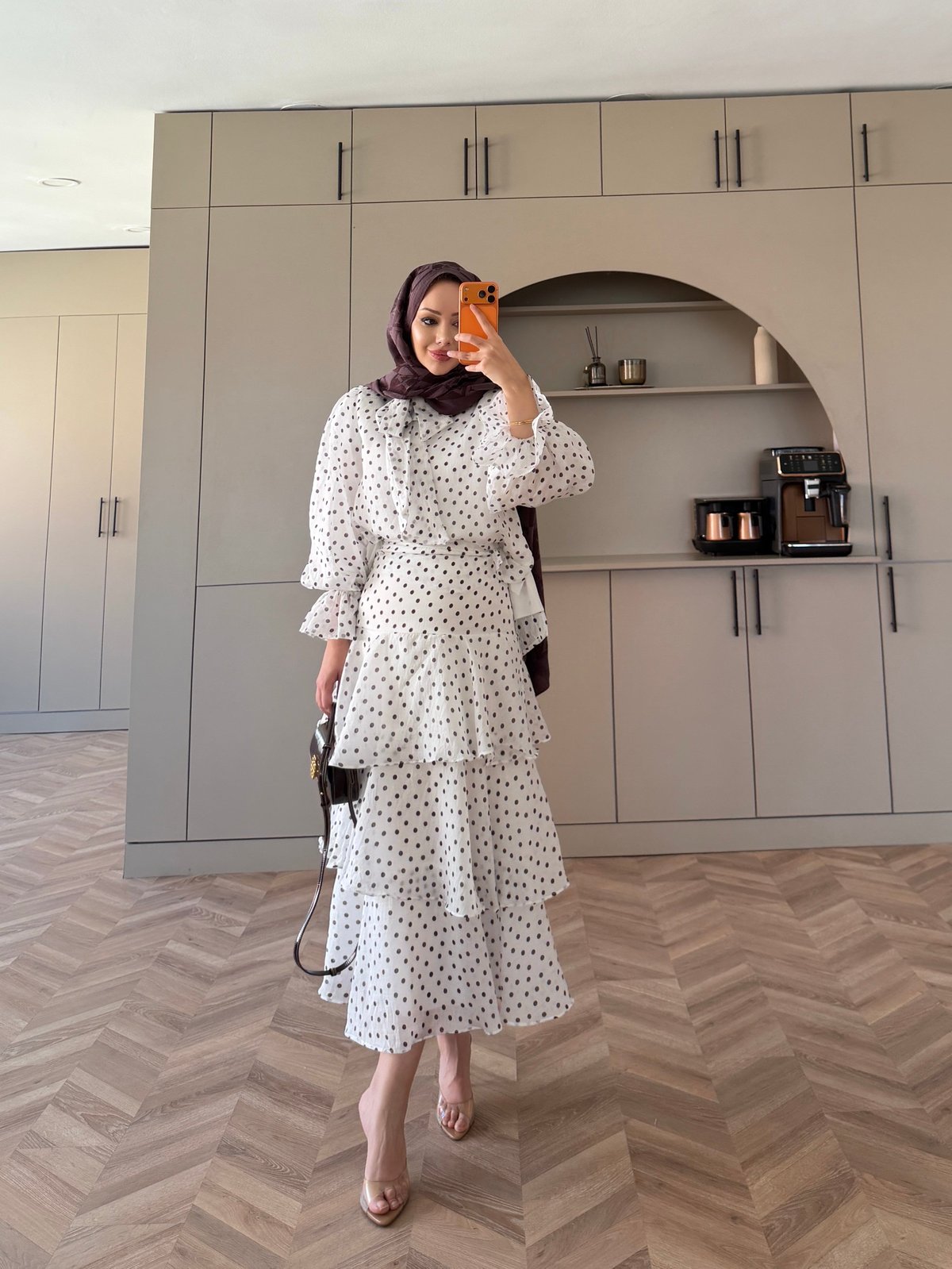 Code Kat Kat Puantiyeli Elbise Beyaz (2024) 