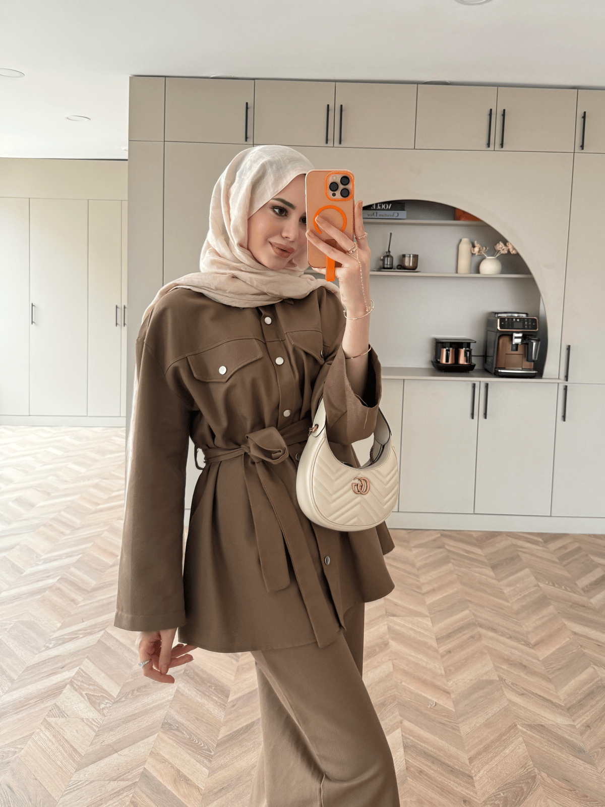 Connel Çıtçıtlı Pantolonlu Takım Taba (2332)