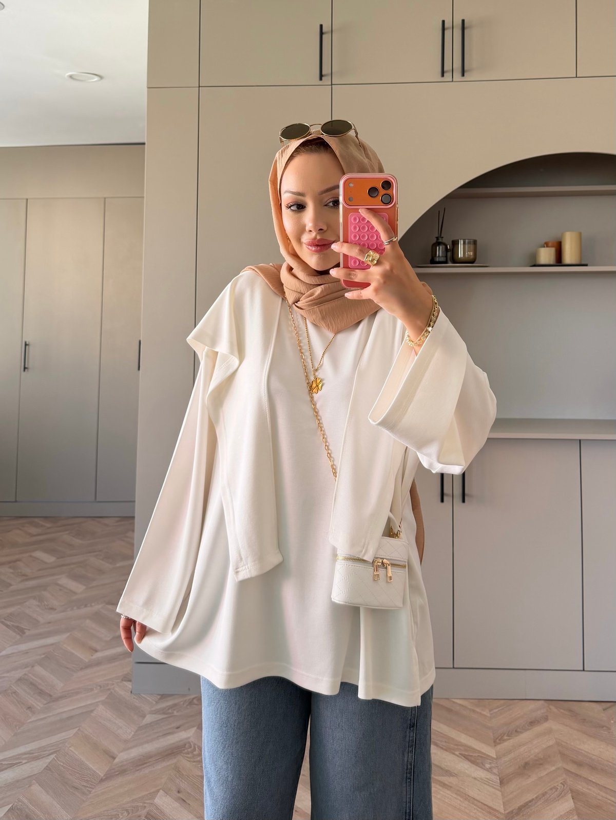 Cora Şal Yaka Sweat Beyaz (62401)
