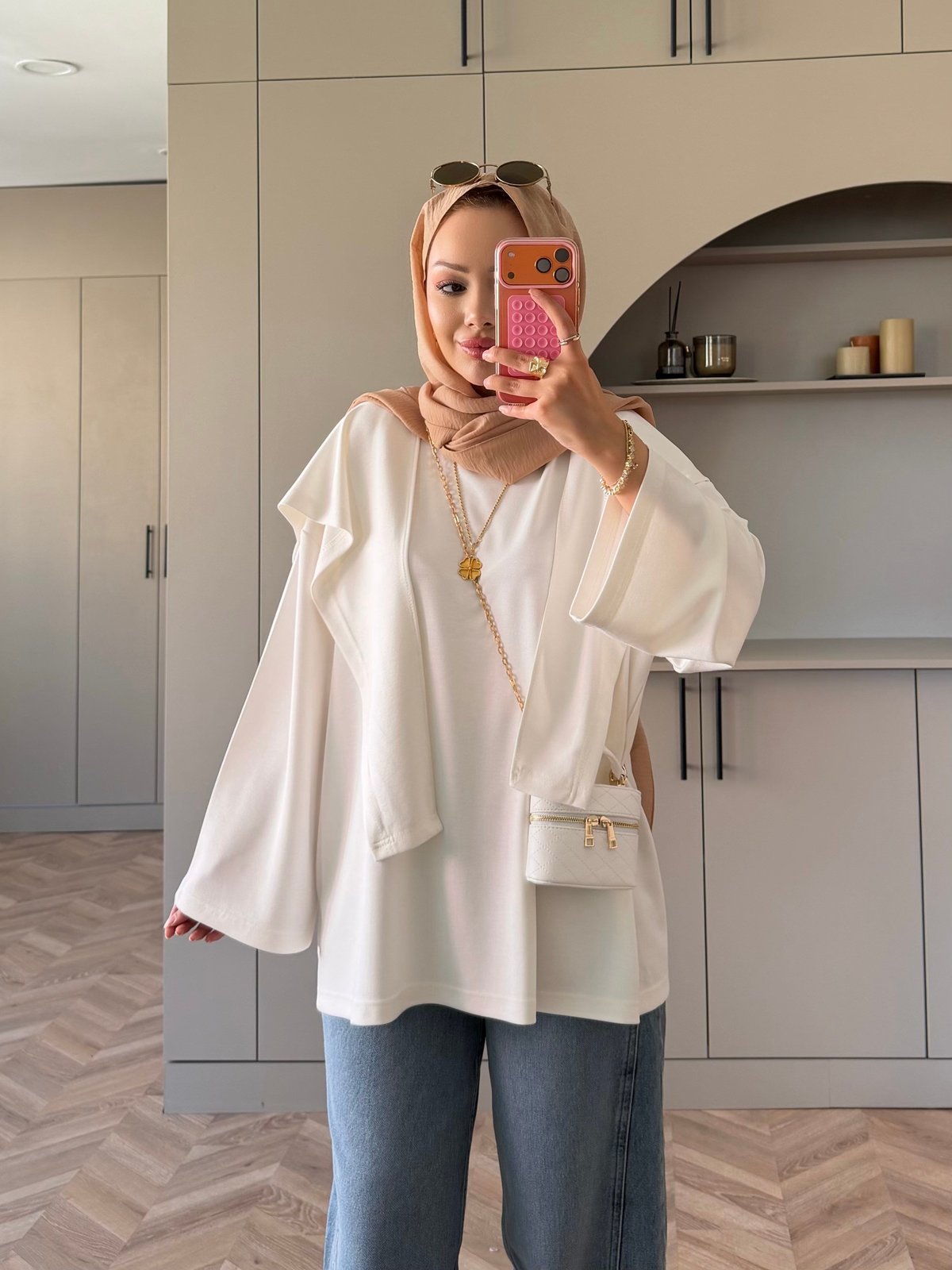 Cora Şal Yaka Sweat Beyaz (62401)