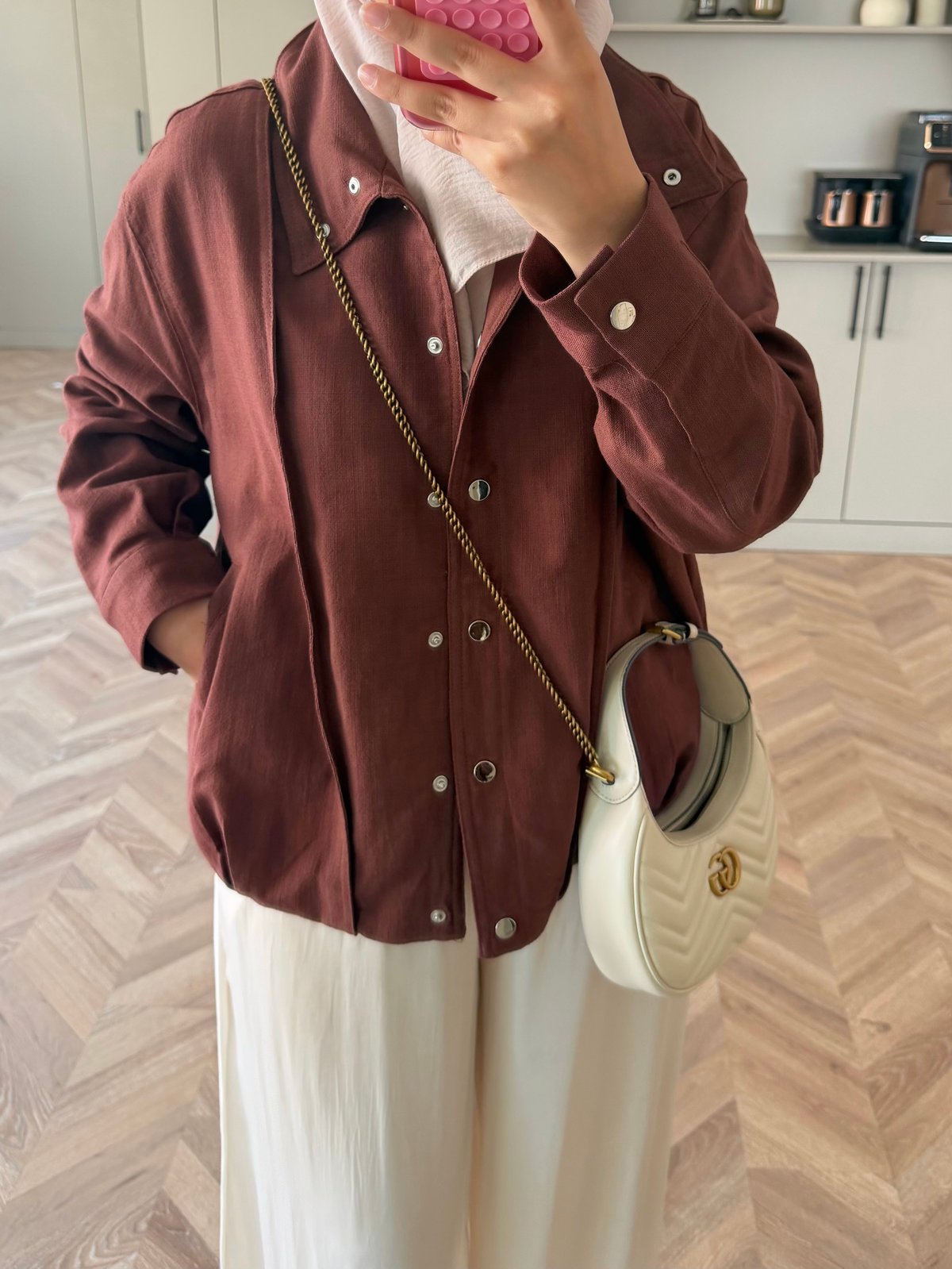 Coss Keten Ceket Bordo (3151)