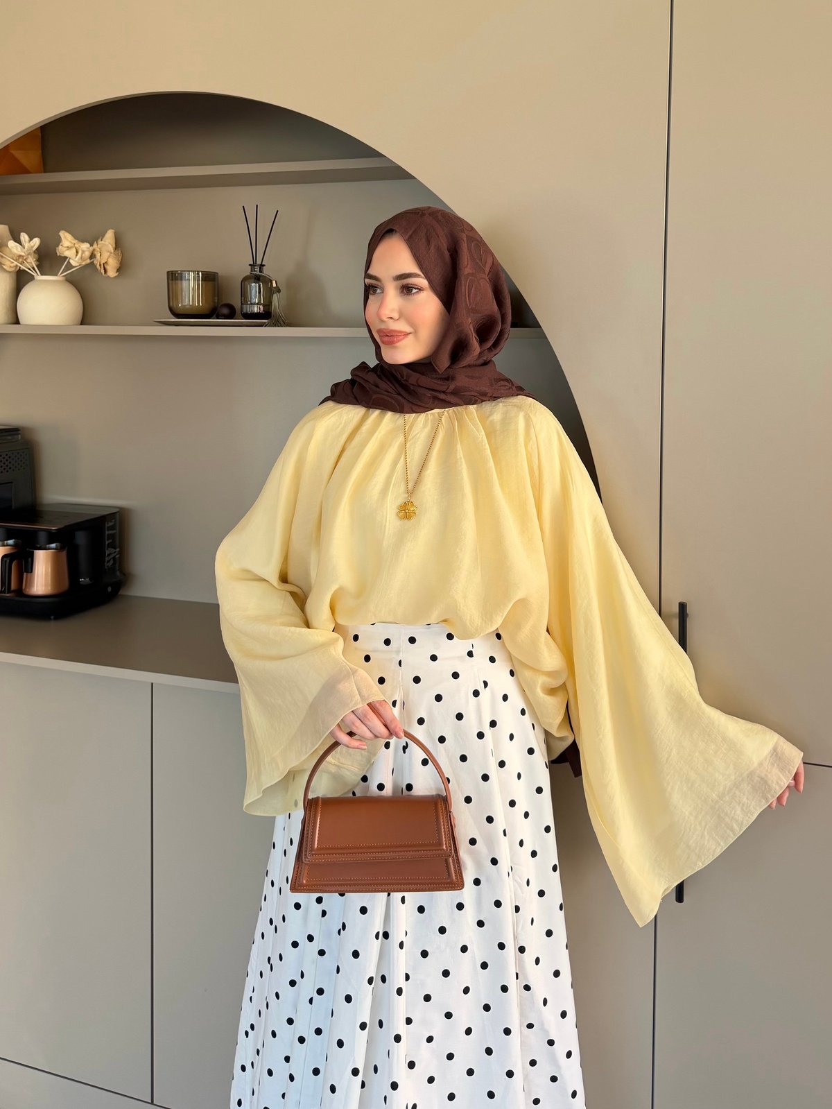 Creamy Yarasa Kollu Bluz ButterYellow (3026)