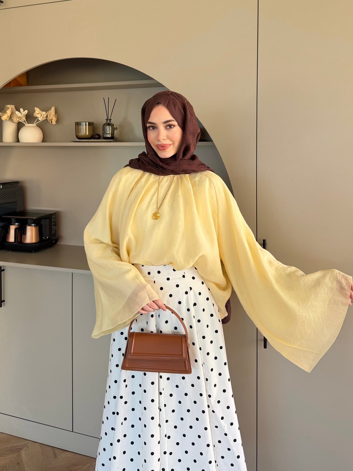 Creamy Yarasa Kollu Bluz ButterYellow (3026)