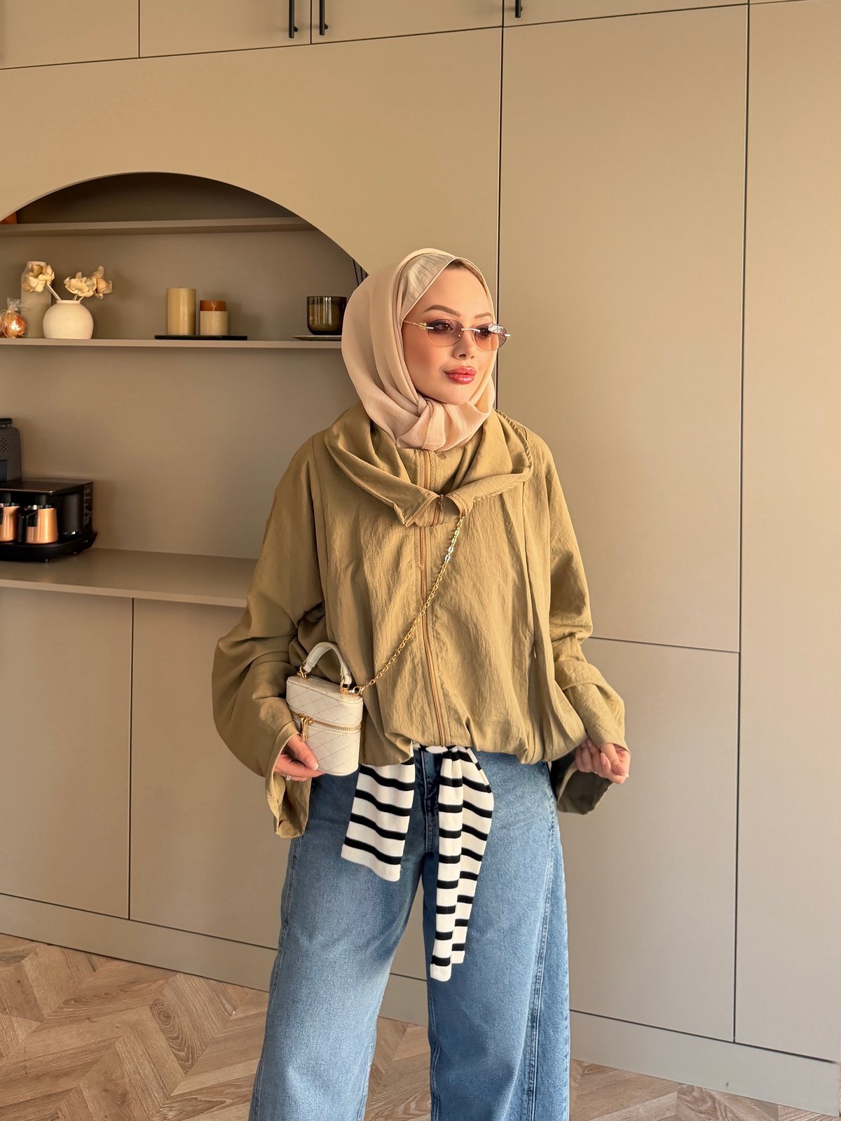 Danla Uzun Yaka Ceket Haki (4573)