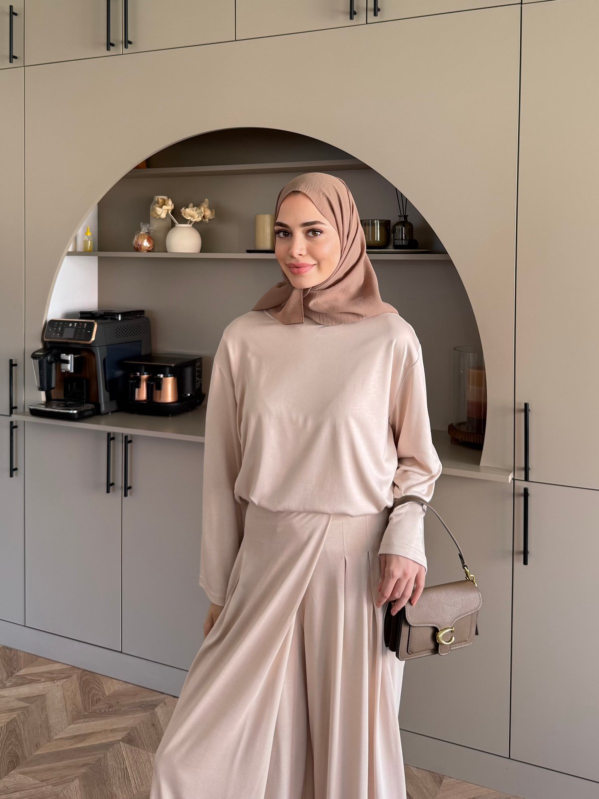 Delta Oysh Pantolonlu Takım Bej (4552)
