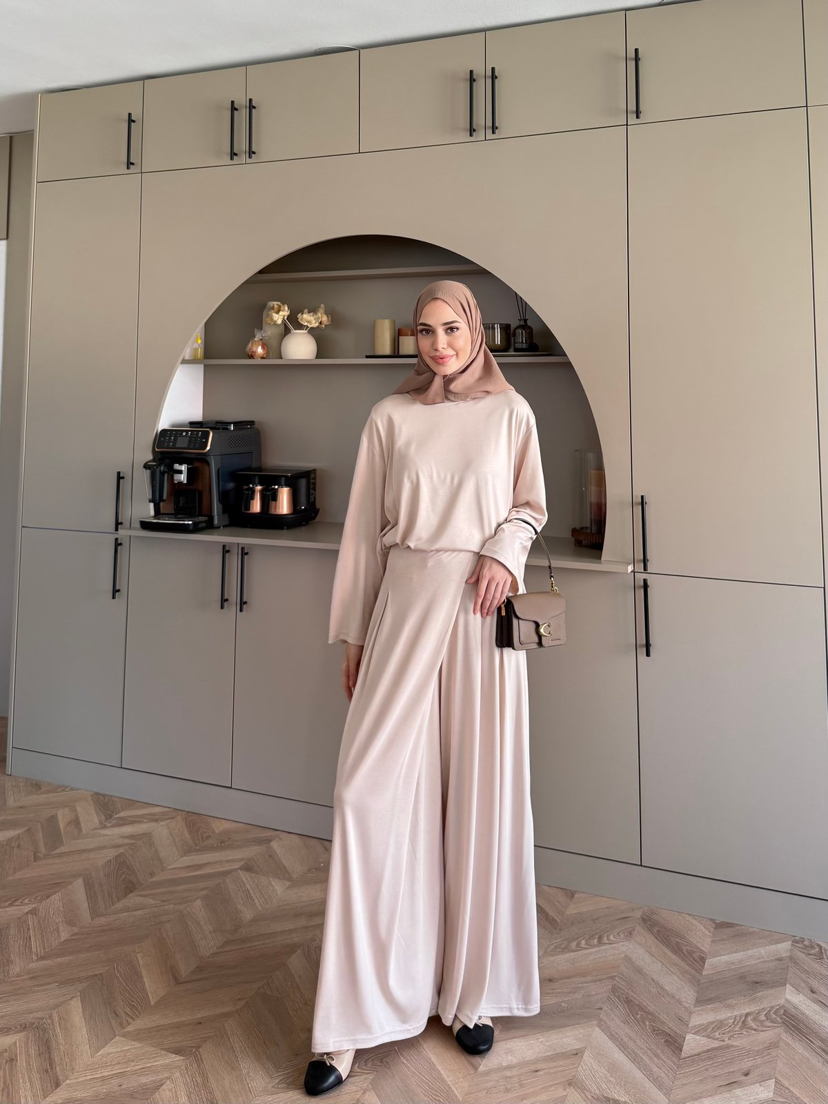Delta Oysh Pantolonlu Takım Bej (4552)