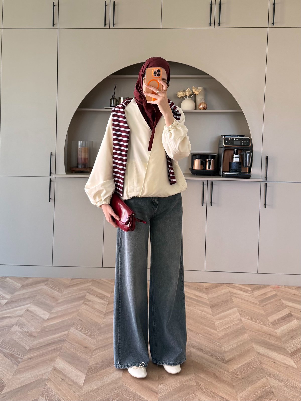 Derev Düğmeli Bomber Ceket Beyaz (4557)