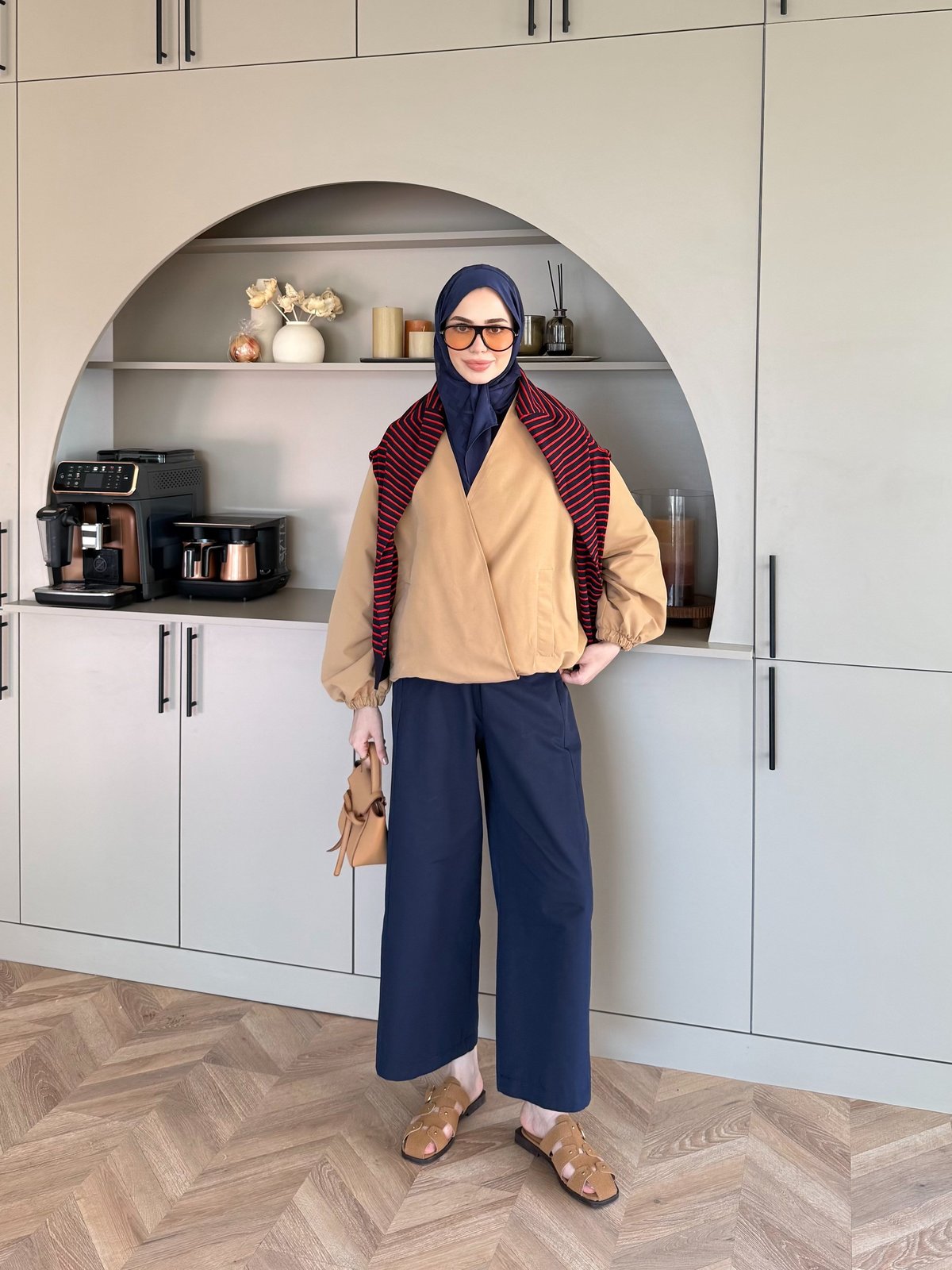 Derev Düğmeli Bomber Ceket Camel (4557)