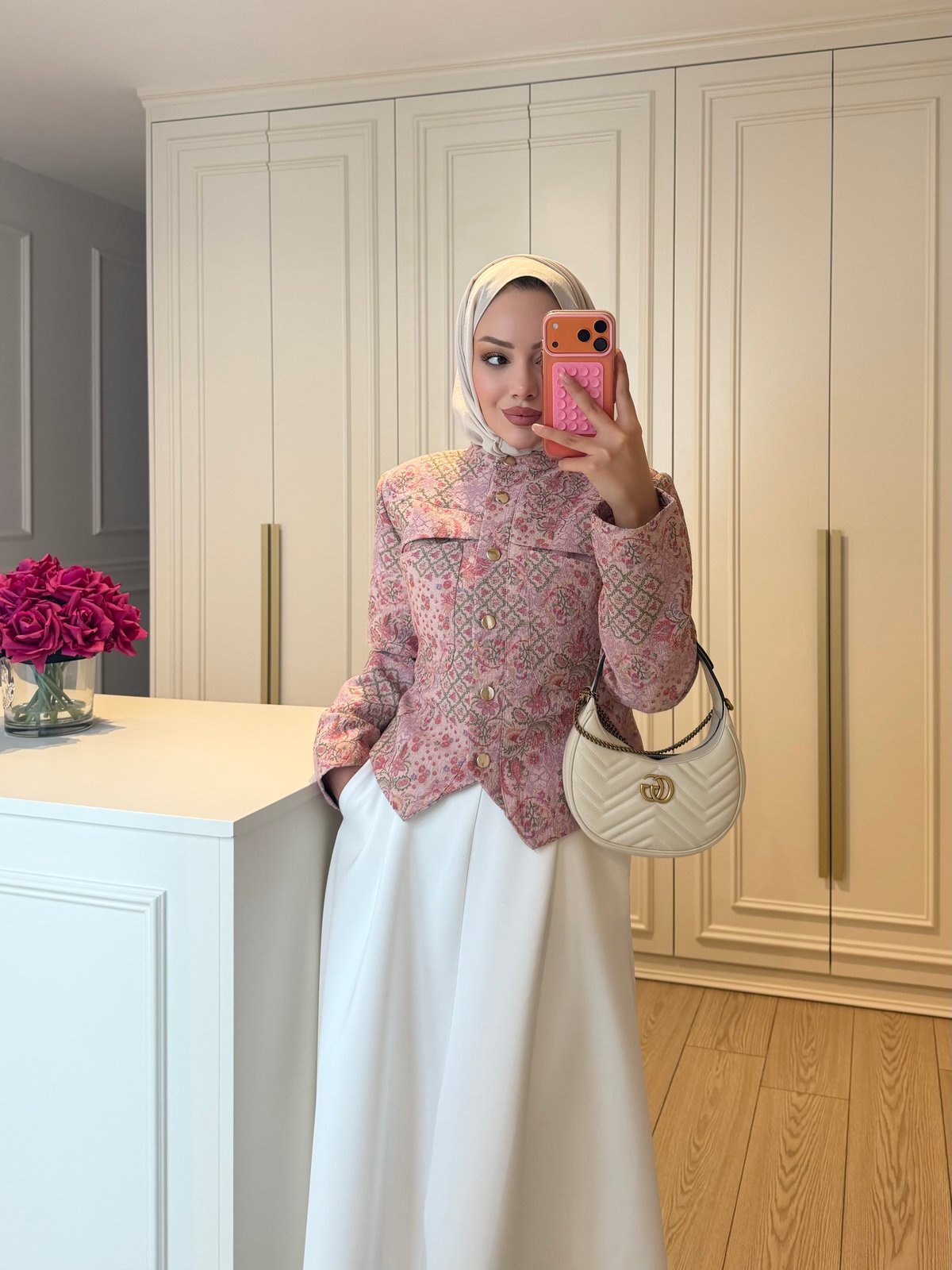 Desa Desenli Kısa Ceket Pembe (4608)