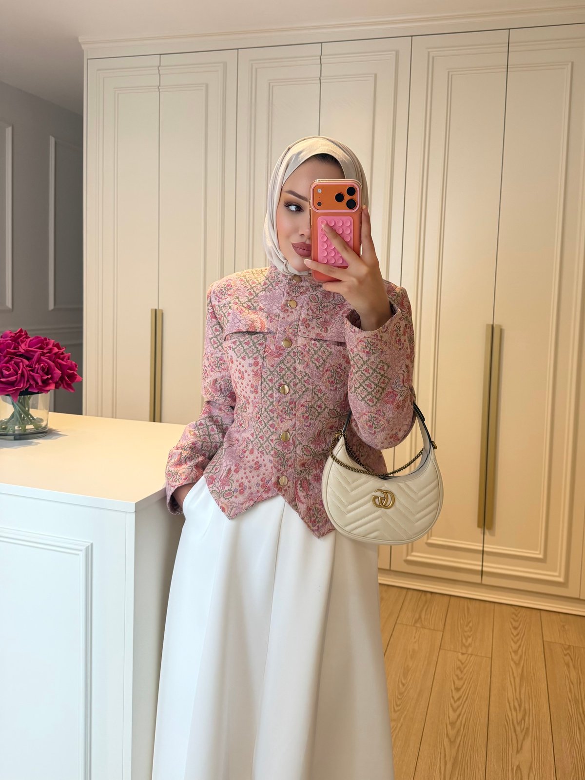 Desa Desenli Kısa Ceket Pembe (4608)
